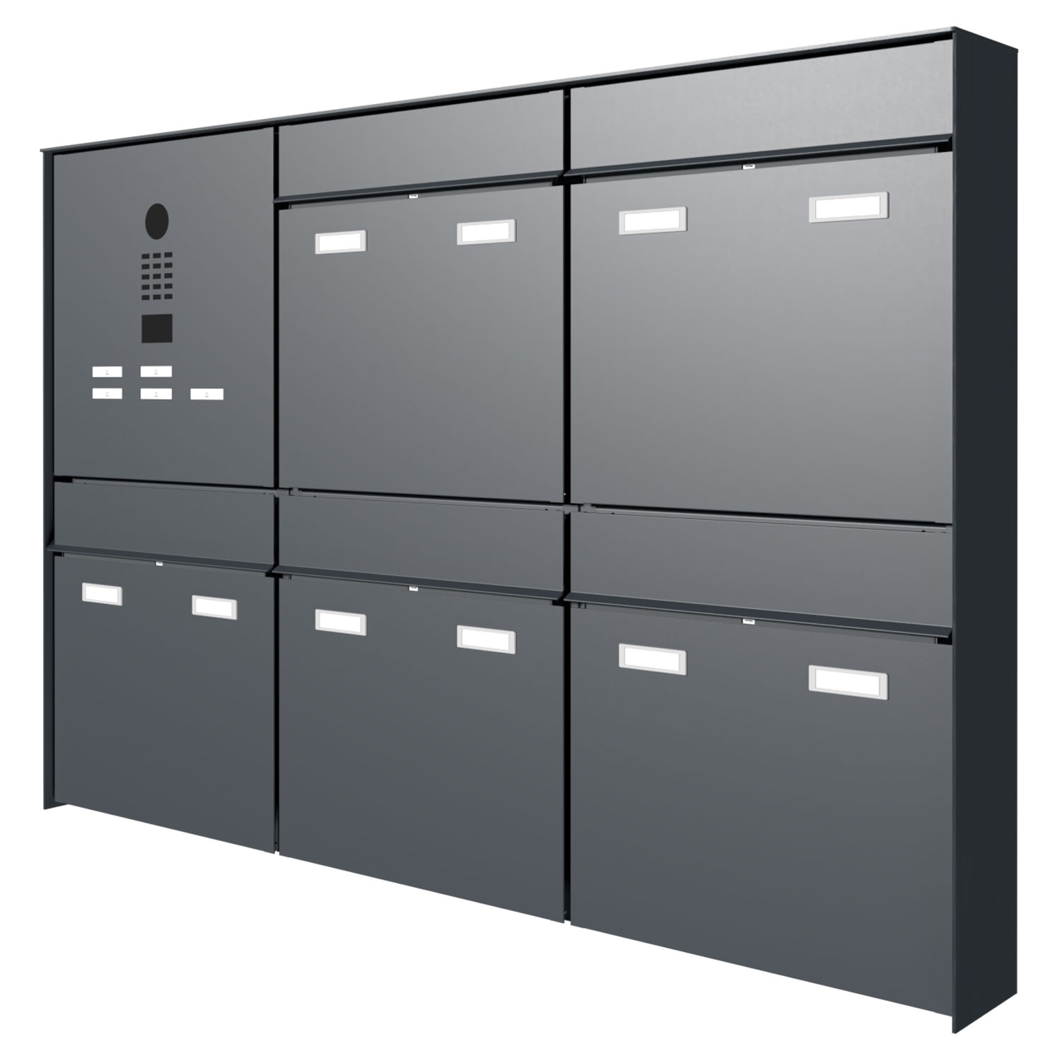 5er Design Aufputz Briefkasten GOETHE AP - RAL nach Wahl - DoorBird Video- Sprechanlage links