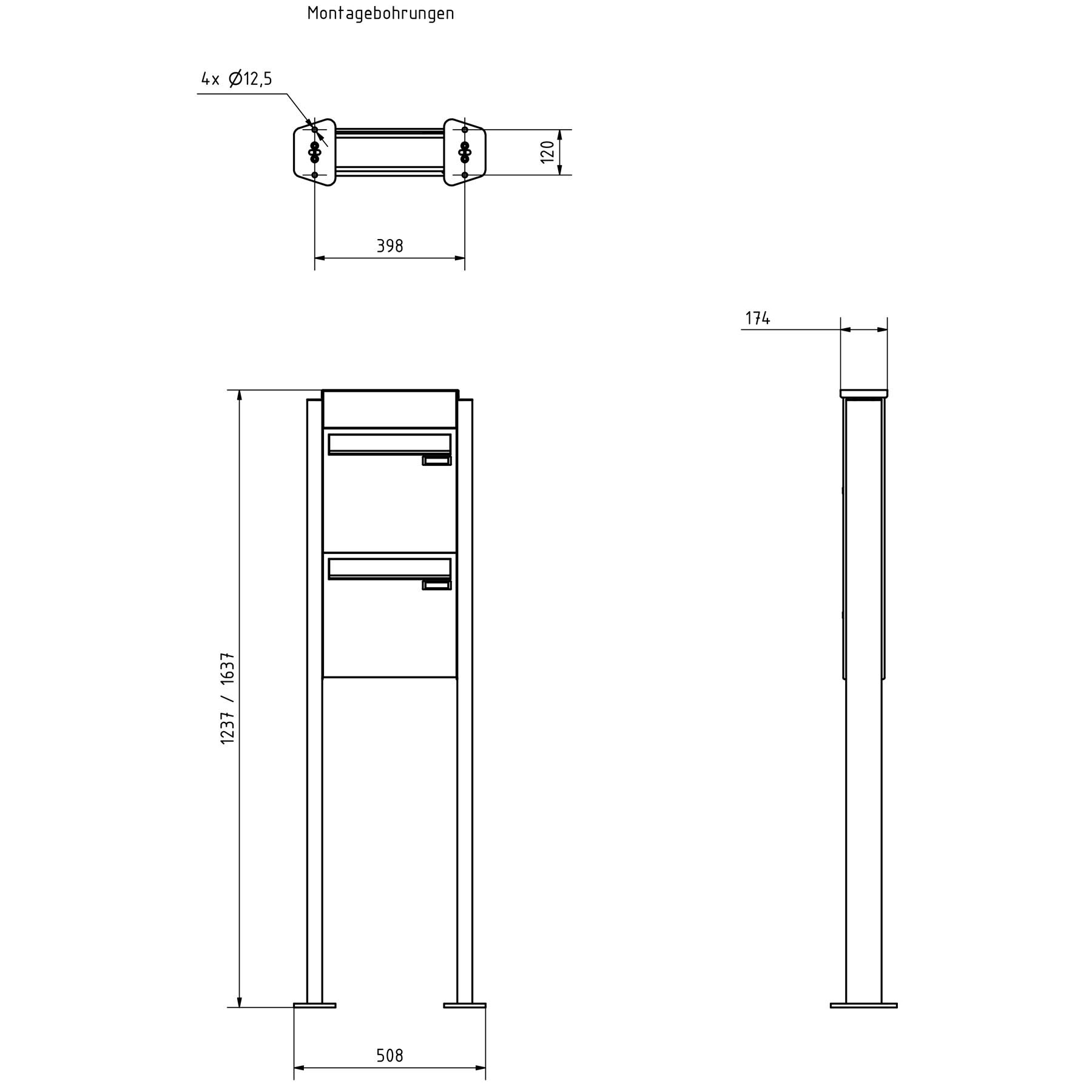 2er Zaunbriefkasten Design BASIC Plus 380XZ ST-T mit Klingelkasten - RAL nach Wahl 2er Zaunbriefkasten Design BASIC Plus 380XZ ST-T mit Klingelkasten - RAL nach Wahl