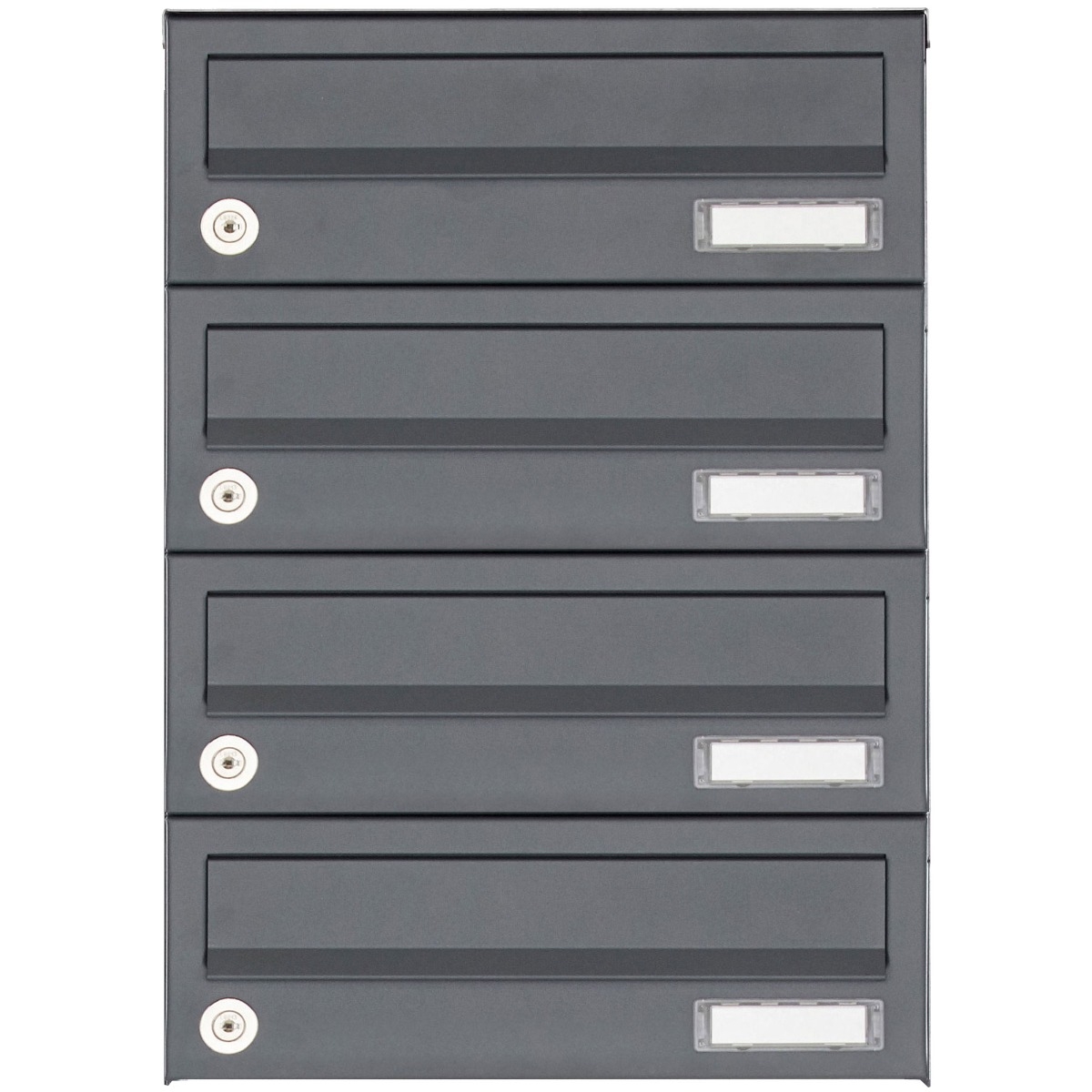 4er Aufputz Briefkastenanlage Design BASIC 385A-7016 AP - RAL 7016 anthrazitgrau