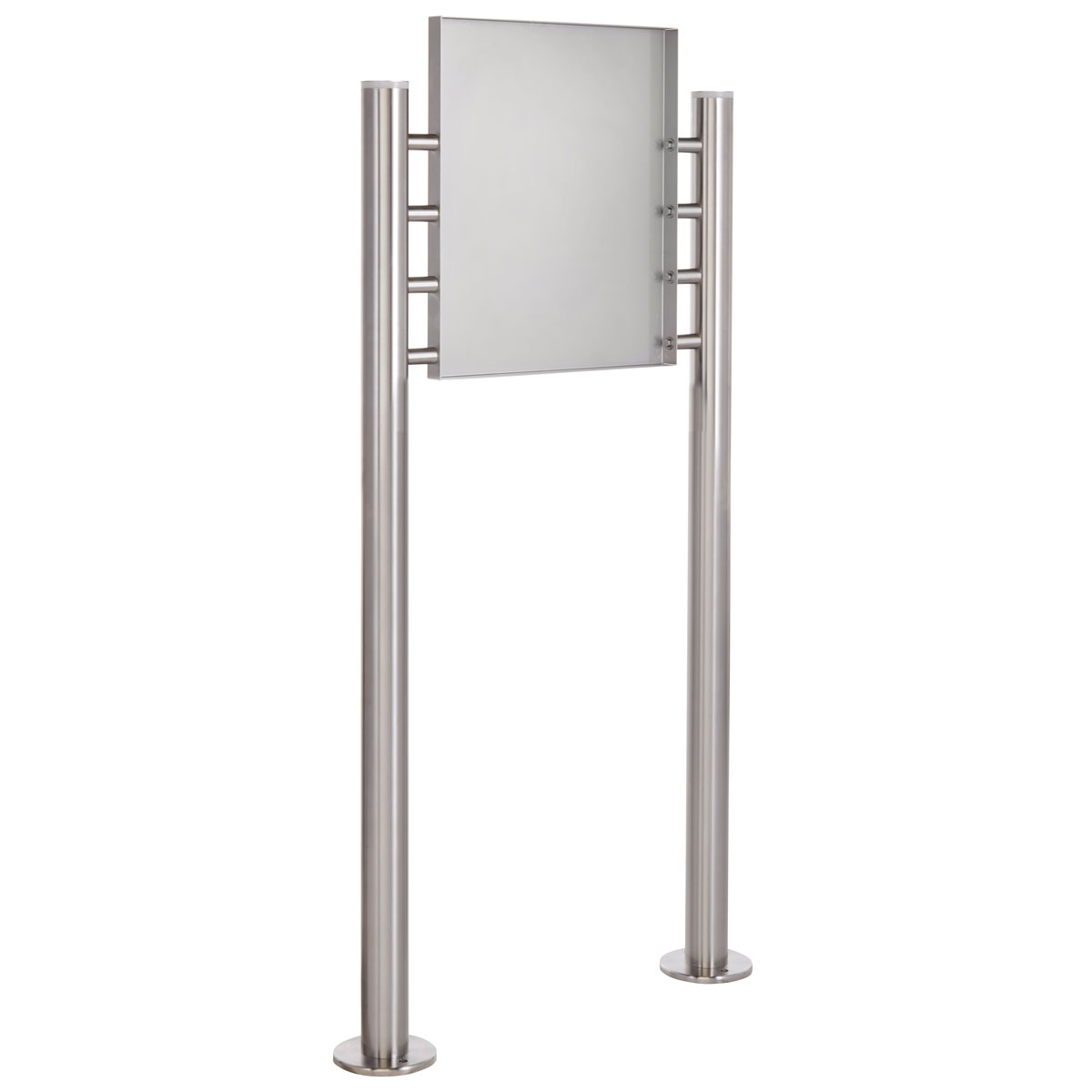 4442a7e461da1cde745ab1424981f09fc94d8468 Free-standing sign BASIC 390ES - Stainless steel stand elements - Stainless steel sheet 400x457 one-sided