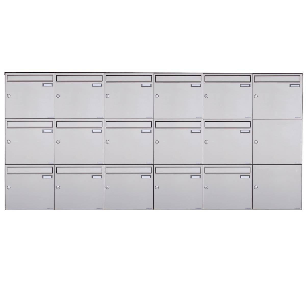 16er 6x3 Edelstahl Aufputz Briefkasten Design BASIC Plus 382XA AP - Edelstahl V2A geschliffen 16er 6x3 Edelstahl Aufputz Briefkasten Design BASIC Plus 382XA AP - Edelstahl V2A geschliffen