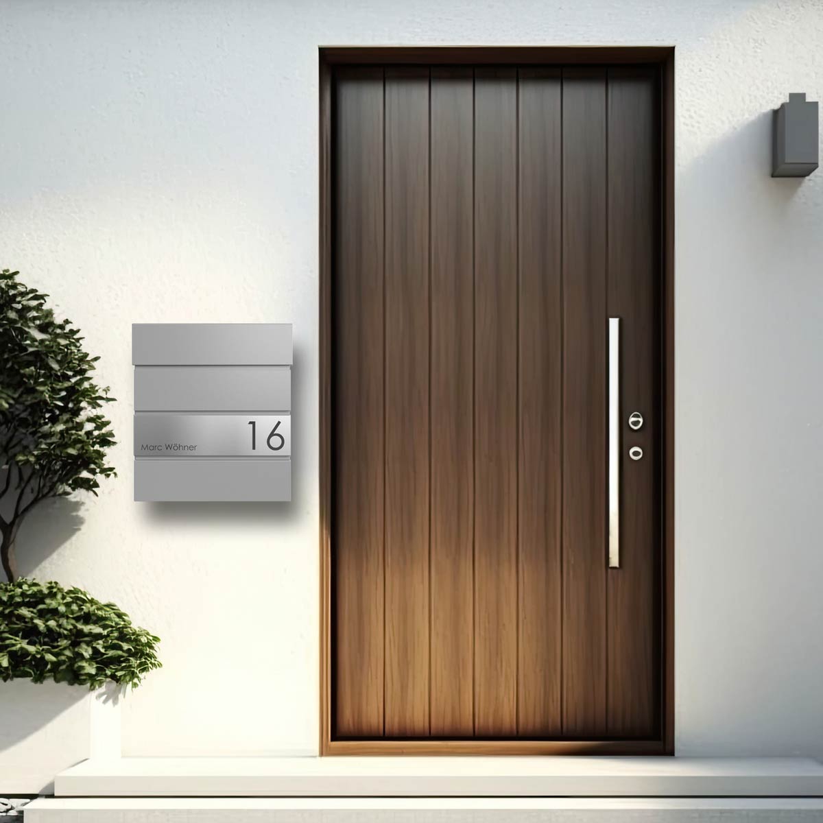 Briefkasten KANT Edition mit Zeitungsfach - Design Elegance 1 - RAL 9007 graualuminium Briefkasten KANT Edition mit Zeitungsfach - Design Elegance 1 - RAL 9007 graualuminium