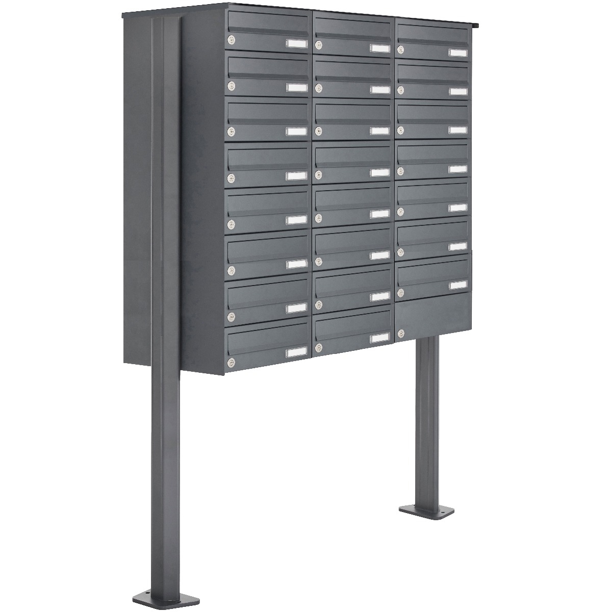 23er Briefkastenanlage freistehend Design BASIC 385P-7016 ST-T - RAL 7016 anthrazitgrau