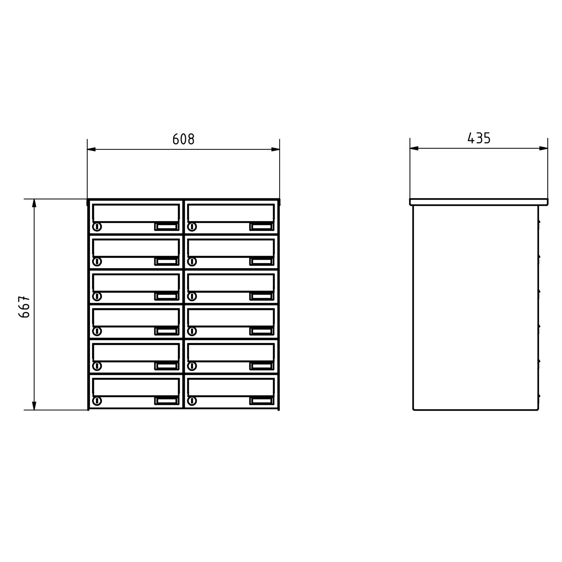 12er 6x2 Aufputz Briefkastenanlage Design BASIC 385A AP - Edelstahl-RAL 7016 anthrazit 12er 6x2 Aufputz Briefkastenanlage Design BASIC 385A AP - Edelstahl-RAL 7016 anthrazit