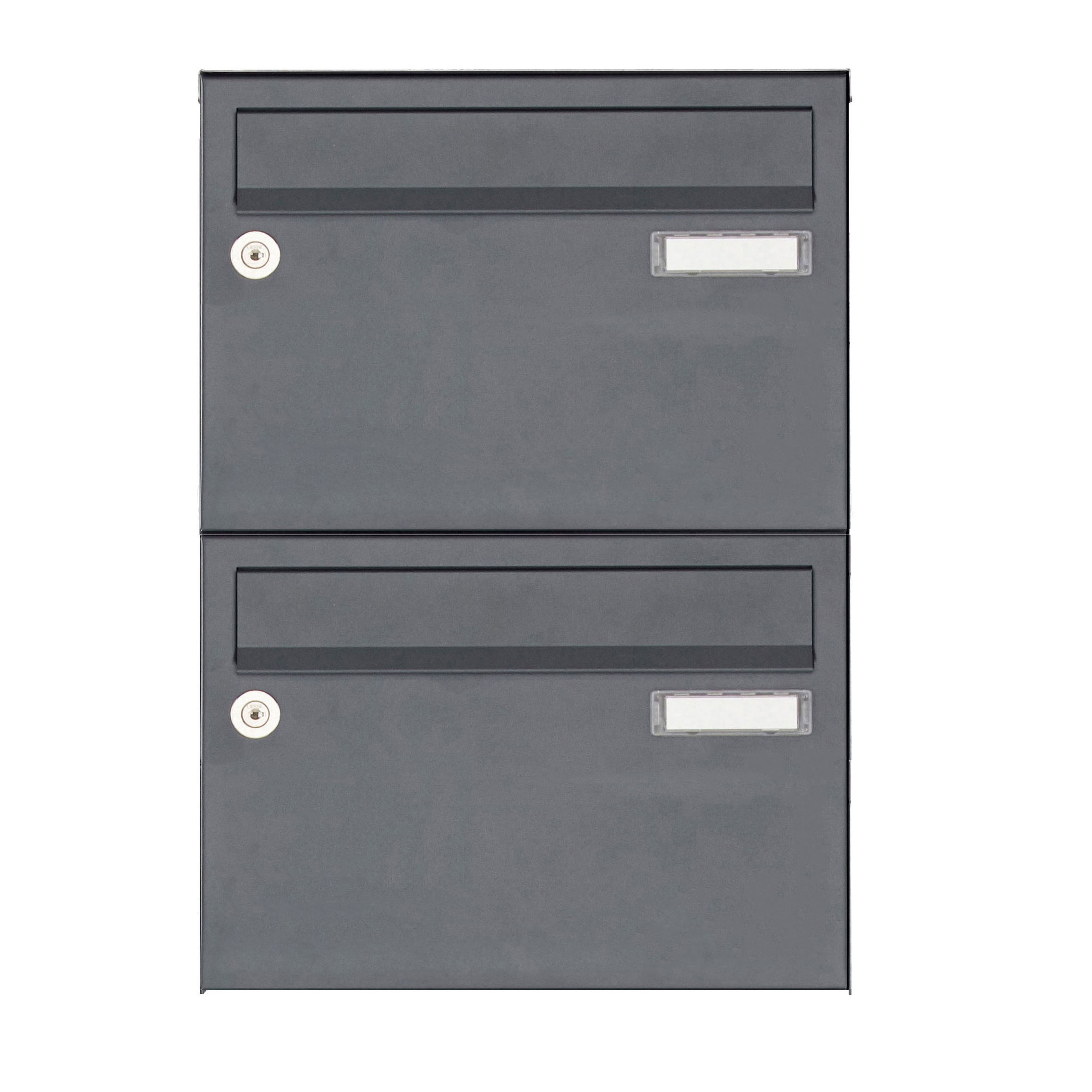 2er Aufputz Briefkastenanlage Design BASIC 385 A 220 - RAL 7016 anthrazitgrau feinstrukur matt