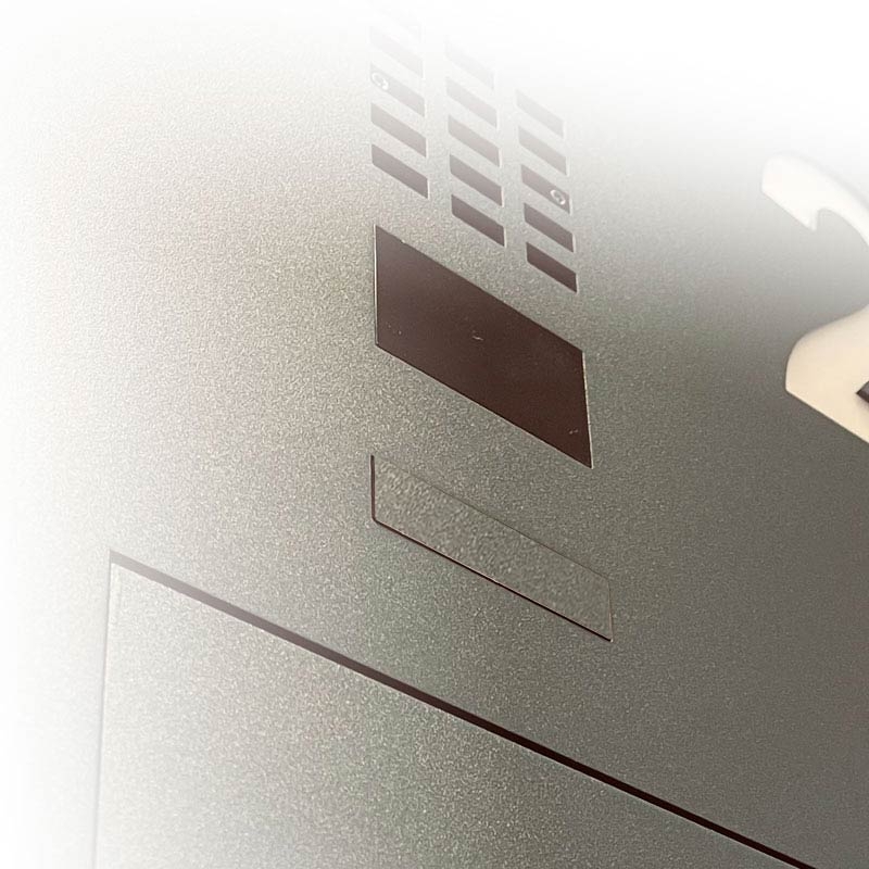 Namensschild aus Edelstahl pulverbeschichtet 42x15x1mm für DoorBird Ruftaste D11x