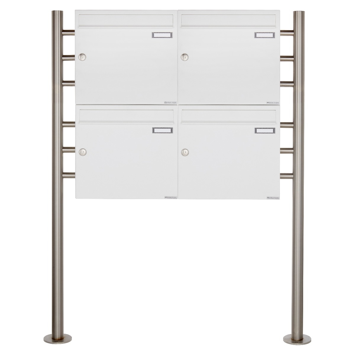 4er 2x2 letterbox system freestanding Design BASIC 381 ST-R - RAL 9016 traffic white 4er 2x2 letterbox system freestanding Design BASIC 381 ST-R - RAL 9016 traffic white