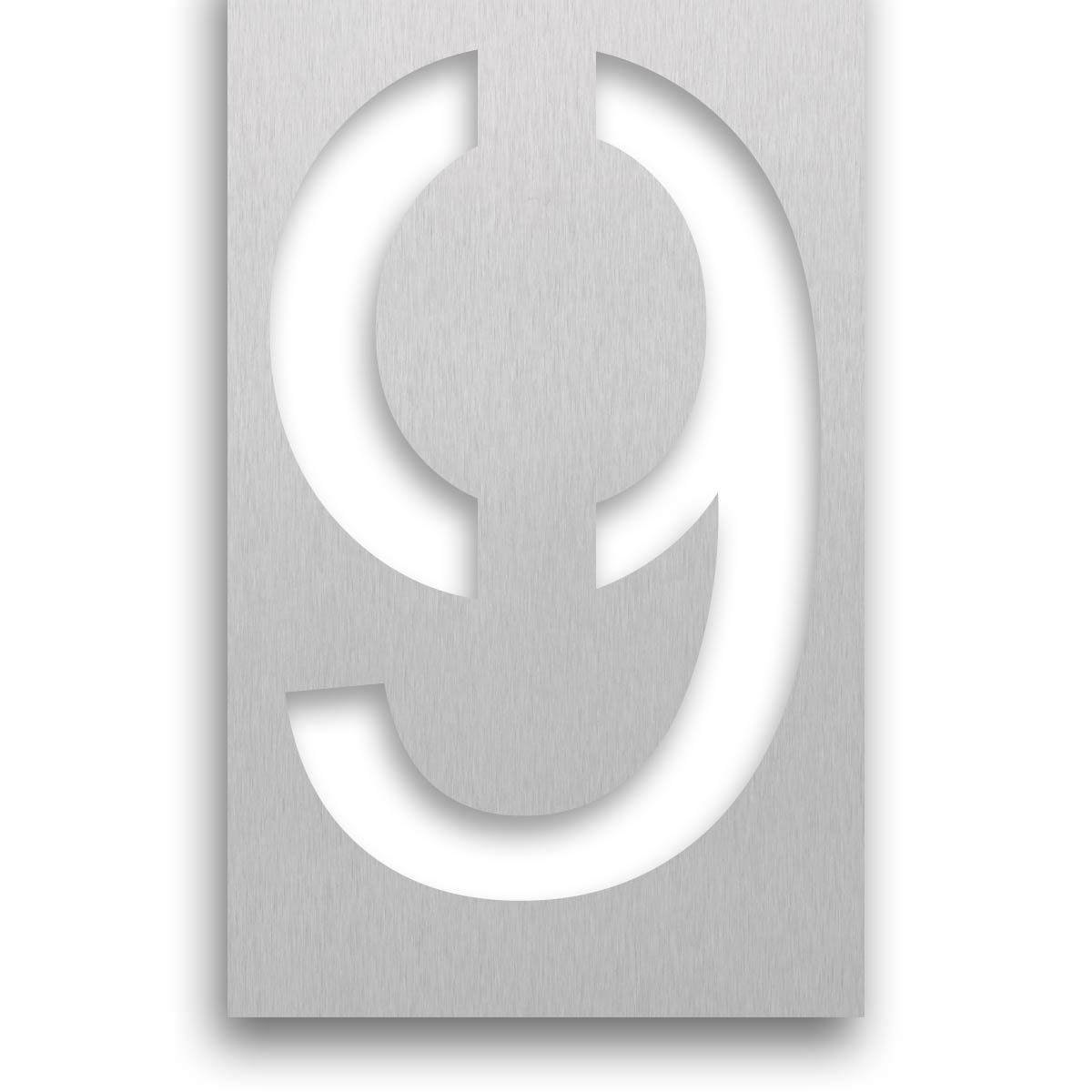 5c6ad933b046fdb94a75e74fa480be5b09210ab3 Hausnummer 9 als Durchgravur - Edelstahl V2A geschliffen