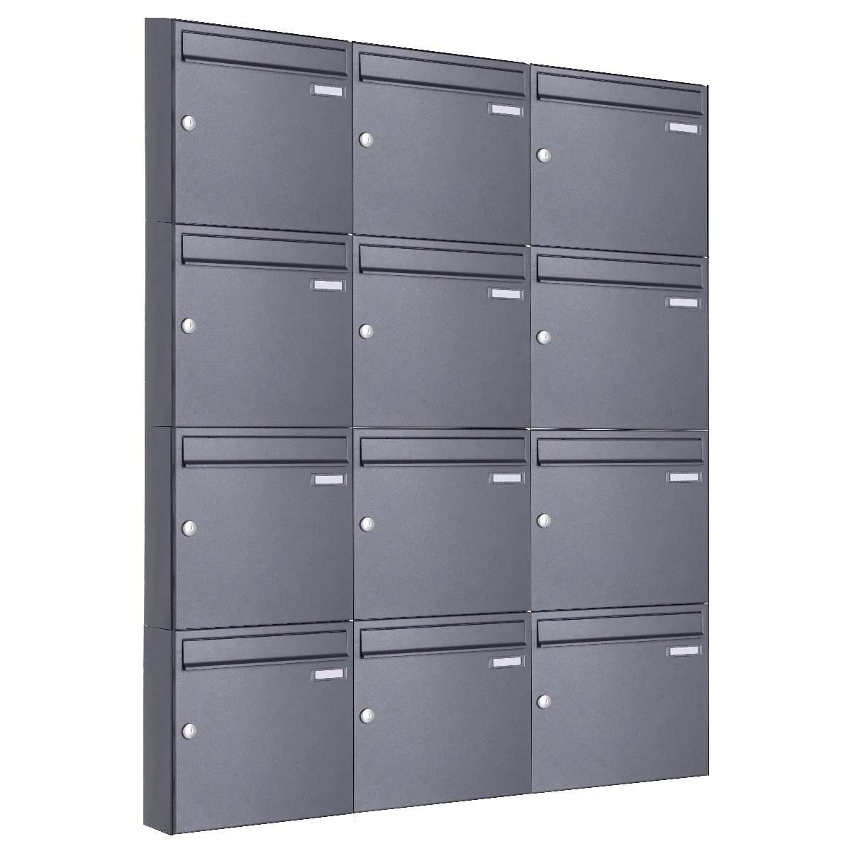 12er 3x4 Aufputz Briefkasten Design BASIC 382A AP - DB703 eisenglimmer