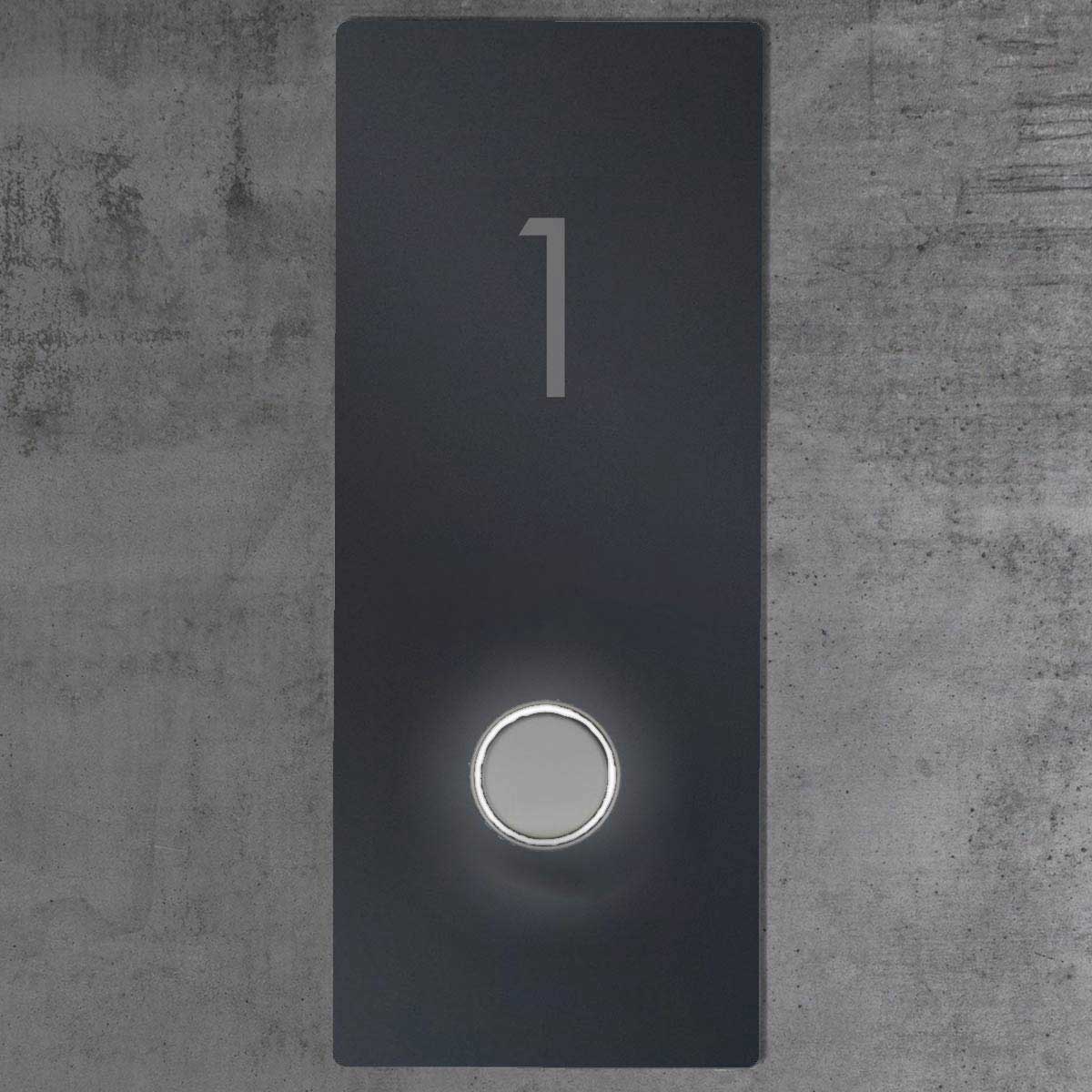 0161ee4320b7c81c64bc67b502d31b952243d63c Edelstahl Klingelplatte KEPLER 100x225 - LED Klingeltaster - RAL nach Wahl