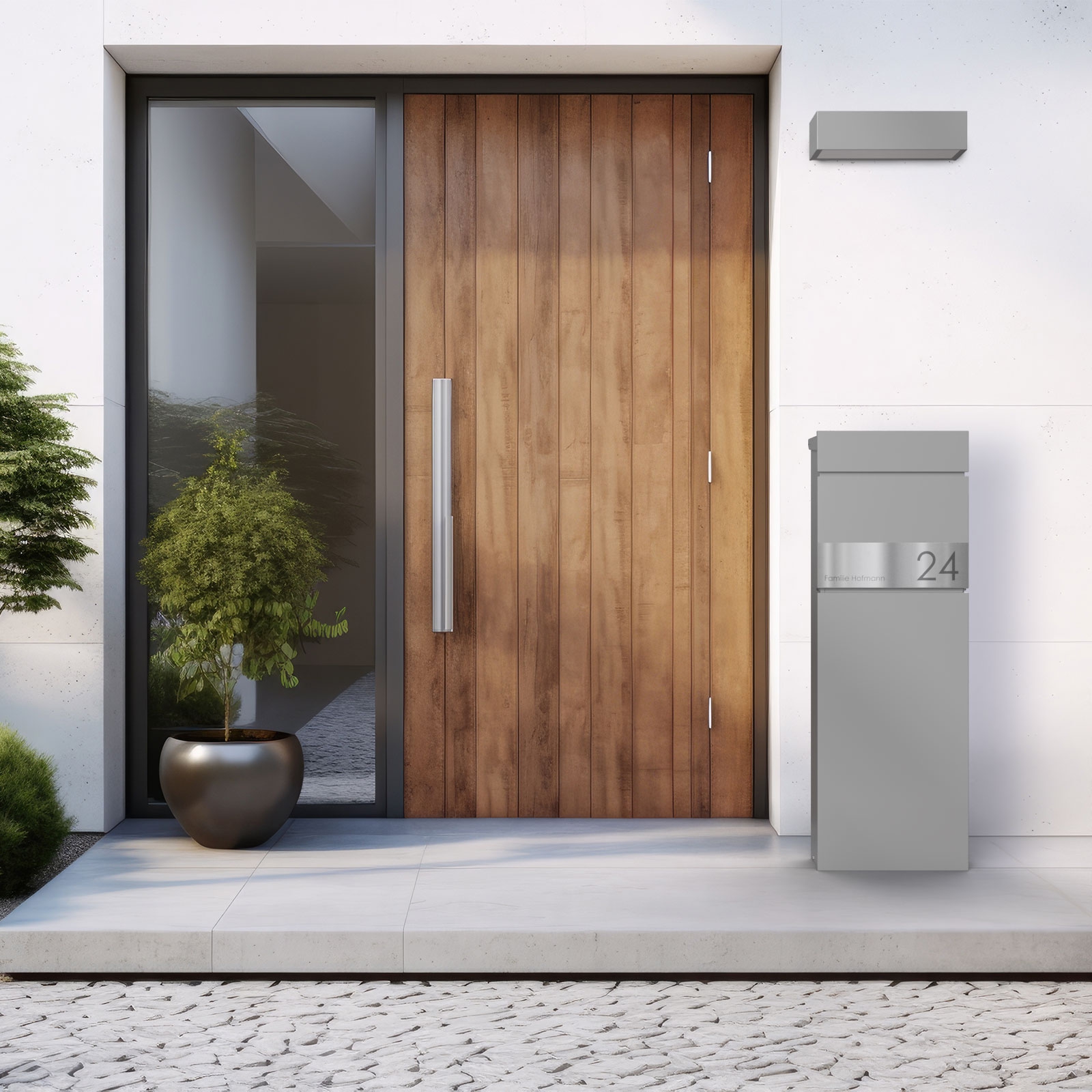 Standbriefkasten LESSING Edition - Design Elegance 1 - RAL 9007 graualuminium Standbriefkasten LESSING Edition - Design Elegance 1 - RAL 9007 graualuminium