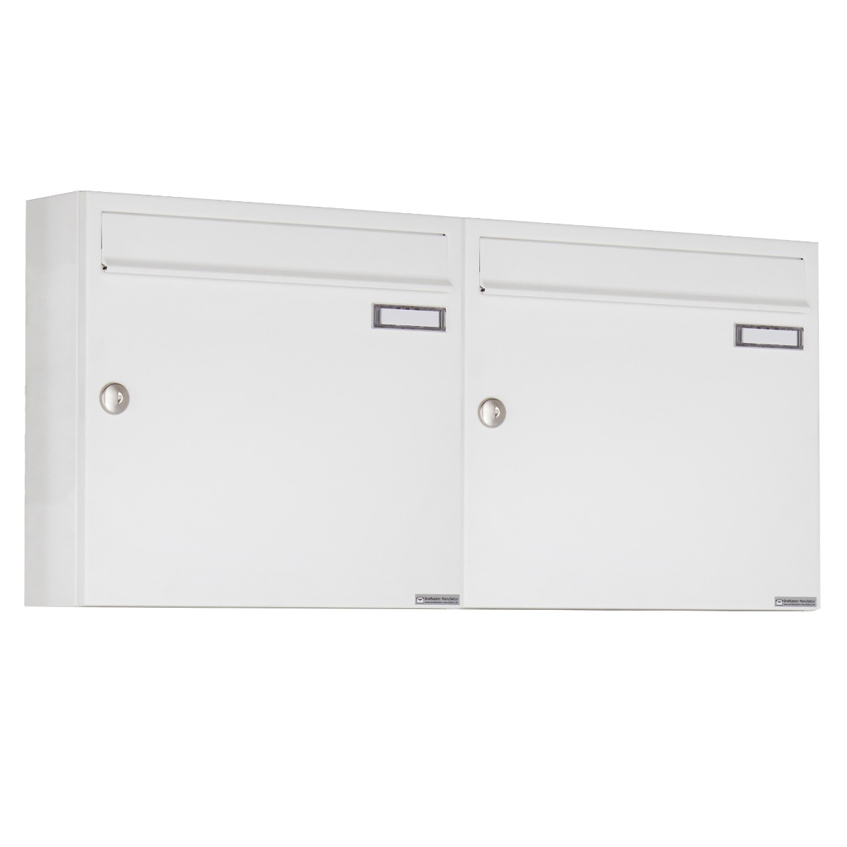 2 x 1 surface-mounted letterbox system Design BASIC 382A AP - RAL 9016 traffic white