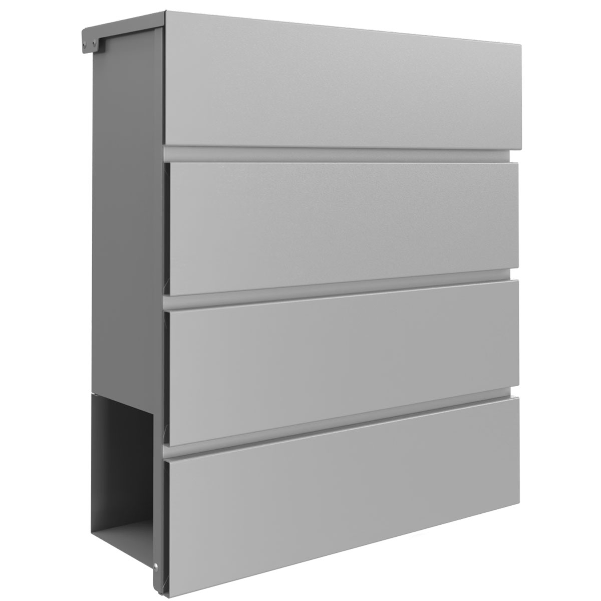 KANT letterbox with newspaper compartment - Design 1 - RAL 9007 grey aluminium KANT letterbox with newspaper compartment - Design 1 - RAL 9007 grey aluminium