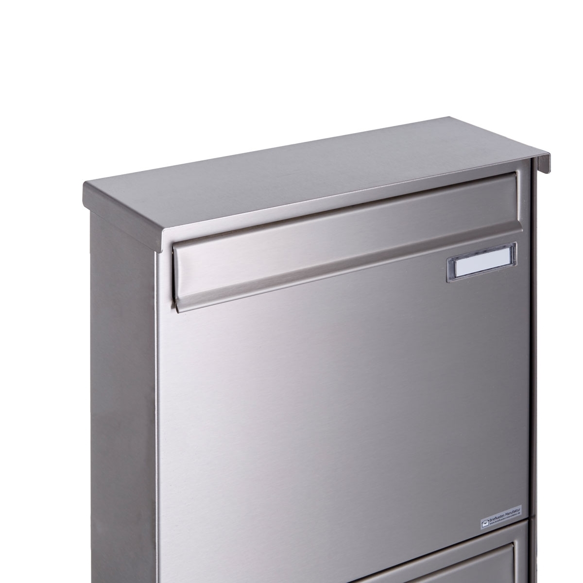 Edelstahl Zaunbriefkasten BASIC Plus 382XZ mit Zeitungsfach & Klingelkasten - Entnahme rückseitig Edelstahl Zaunbriefkasten BASIC Plus 382XZ mit Zeitungsfach & Klingelkasten - Entnahme rückseitig