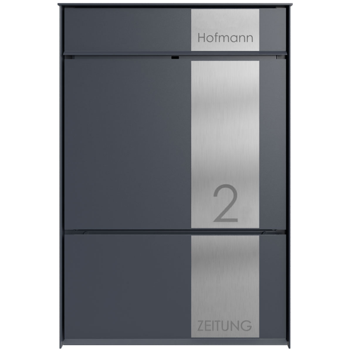 Aufputz Briefkasten GOETHE AP mit Zeitungsfach - Design Elegance 2 - RAL nach Wahl Aufputz Briefkasten GOETHE AP mit Zeitungsfach - Design Elegance 2 - RAL nach Wahl
