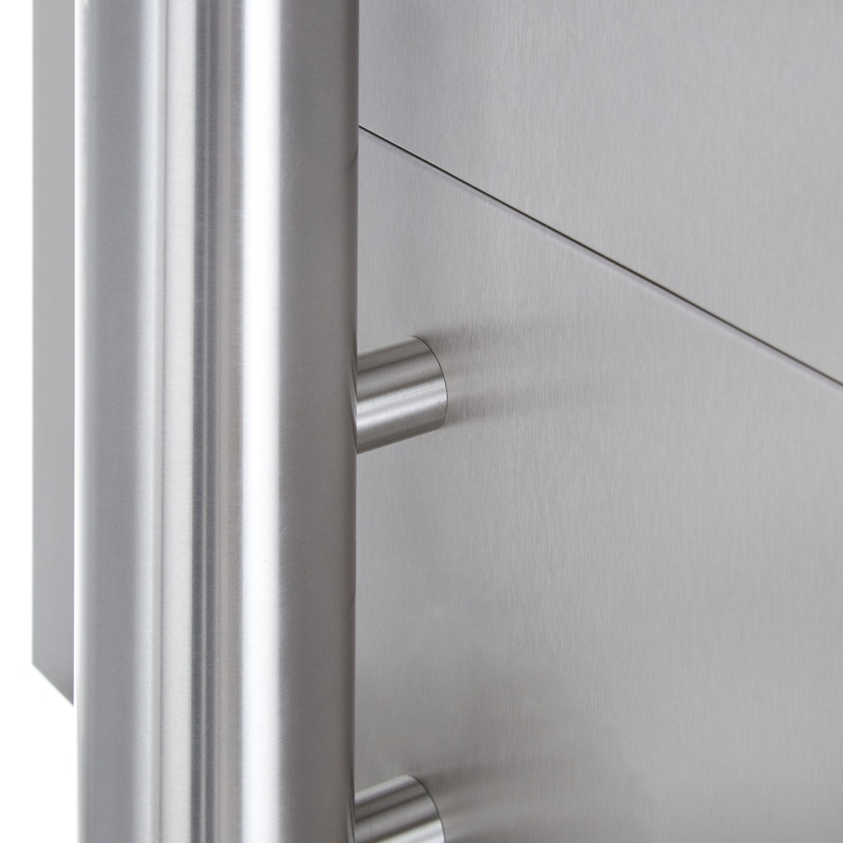 8er Edelstahl Standbriefkasten Design BASIC Plus 385 220 X ST R - Edelstahl V2A