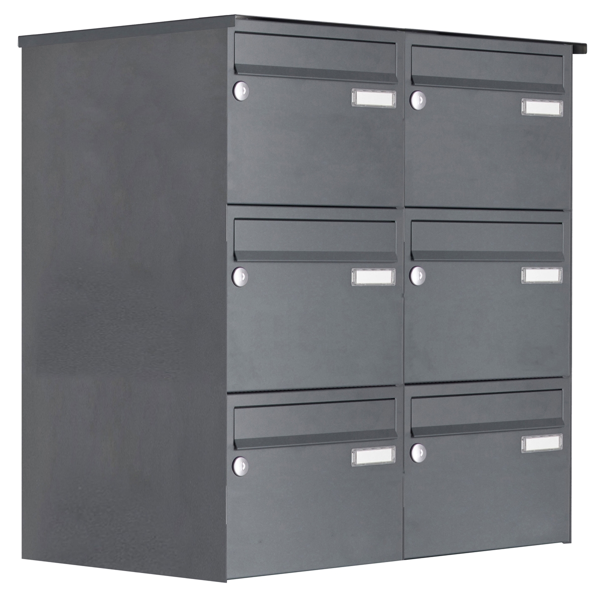 6er Edelstahl Aufputz Briefkastenanlage Design BASIC Plus 385 XA 220 - RAL nach Wahl 6er Edelstahl Aufputz Briefkastenanlage Design BASIC Plus 385 XA 220 - RAL nach Wahl