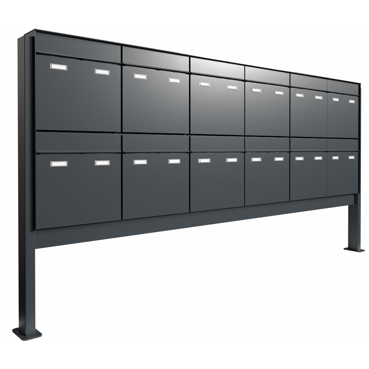 12 Cassetta per le lettere da terra 6x2 design GOETHE ST-Q-200 - RAL a scelta