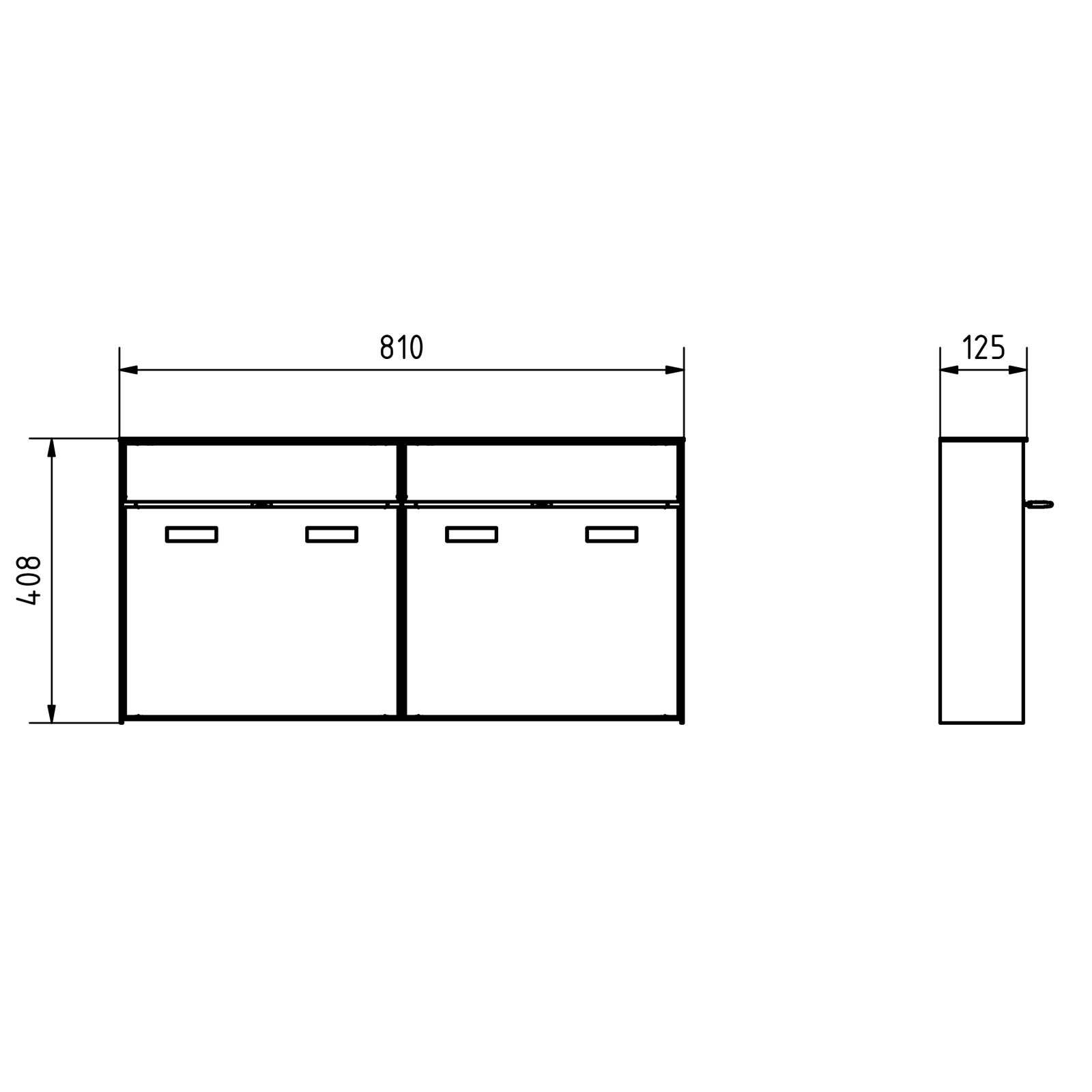 2x1 Boîte aux lettres design apparente GOETHE AP - RAL au choix