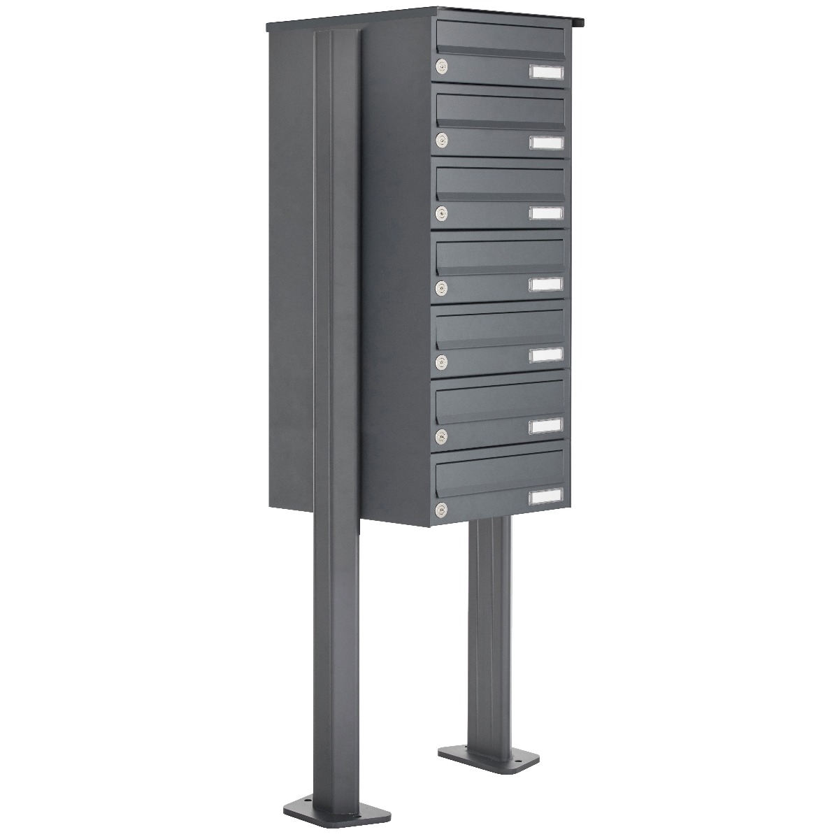 7-piece stainless steel free-standing letterbox system Design BASIC Plus 385XP ST-T - RAL of your choice 7-piece stainless steel free-standing letterbox system Design BASIC Plus 385XP ST-T - RAL of your choice