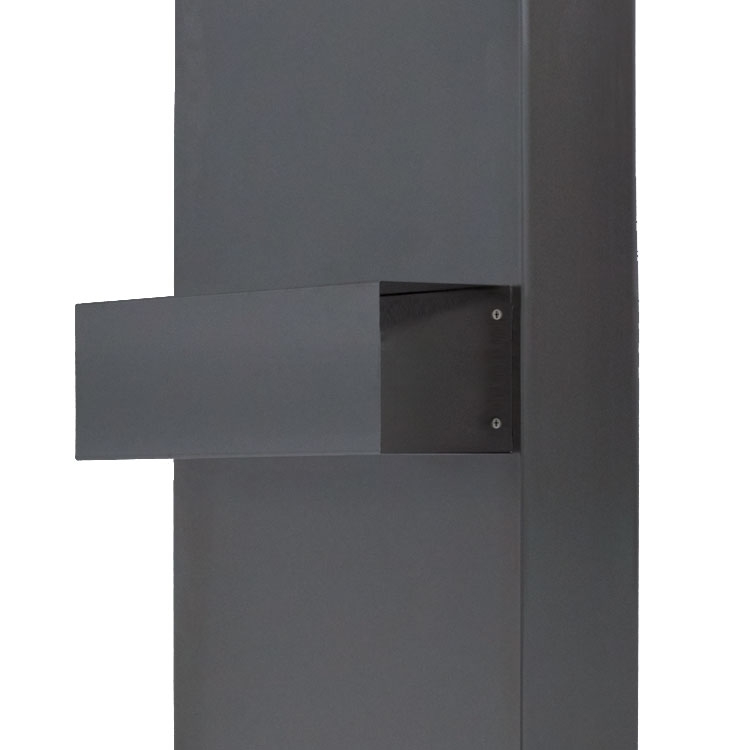 Newspaper compartment MBX for pillar at the back, stainless steel V2A, powder-coated - RAL of your choice- 355x100x100 Newspaper compartment MBX for pillar at the back, stainless steel V2A, powder-coated - RAL of your choice- 355x100x100