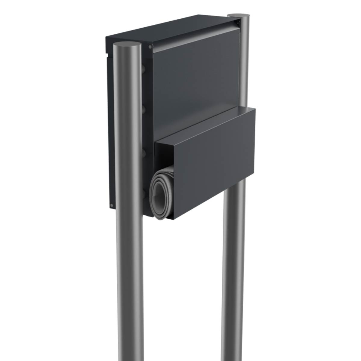 Zeitungsfach, rückseitig für BRENTANO 400x200x50 - RAL 7016 anthrazitgrau Zeitungsfach, rückseitig für BRENTANO 400x200x50 - RAL 7016 anthrazitgrau