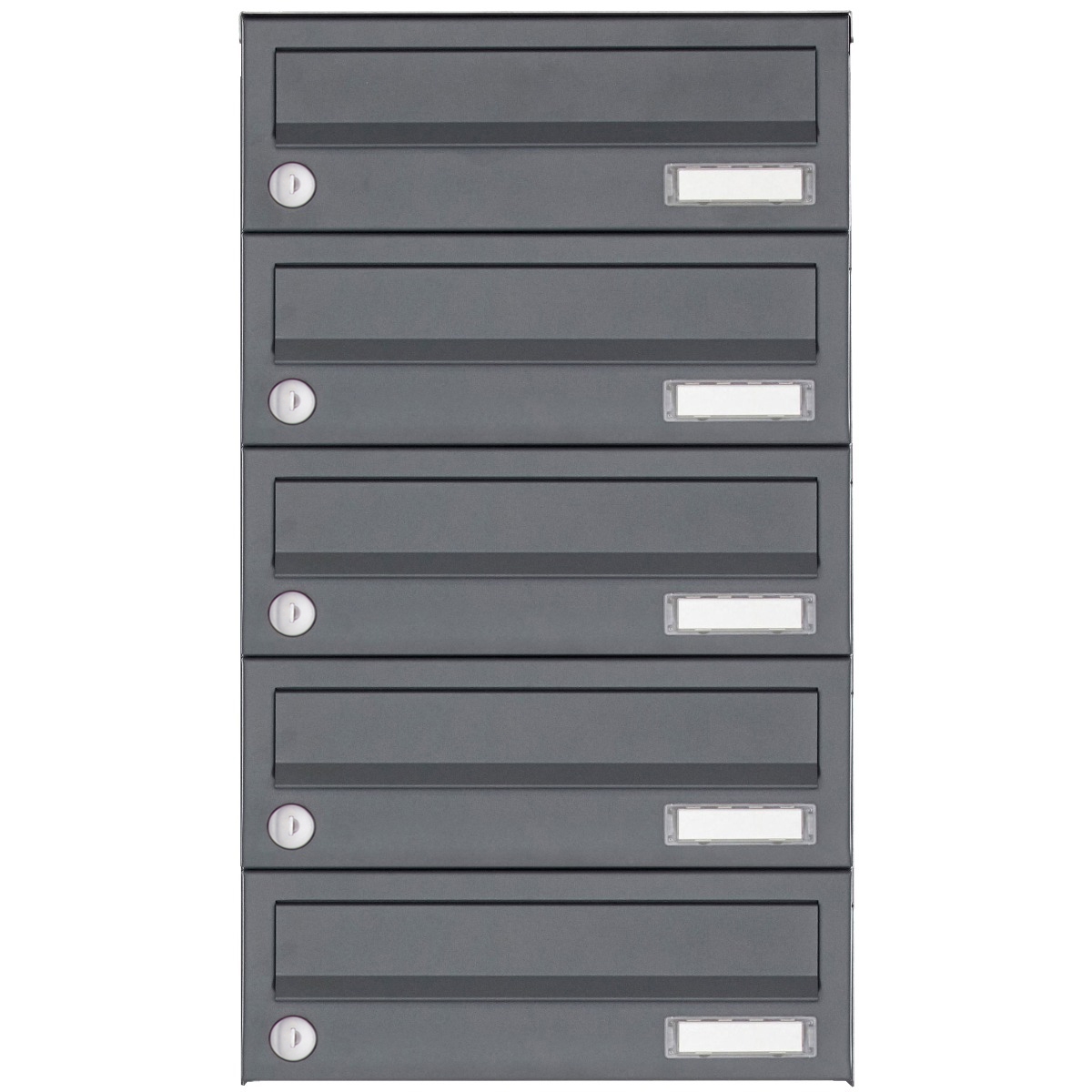 5er Edelstahl Aufputz Briefkastenanlage Design BASIC Plus 385XA AP - RAL nach Wahl