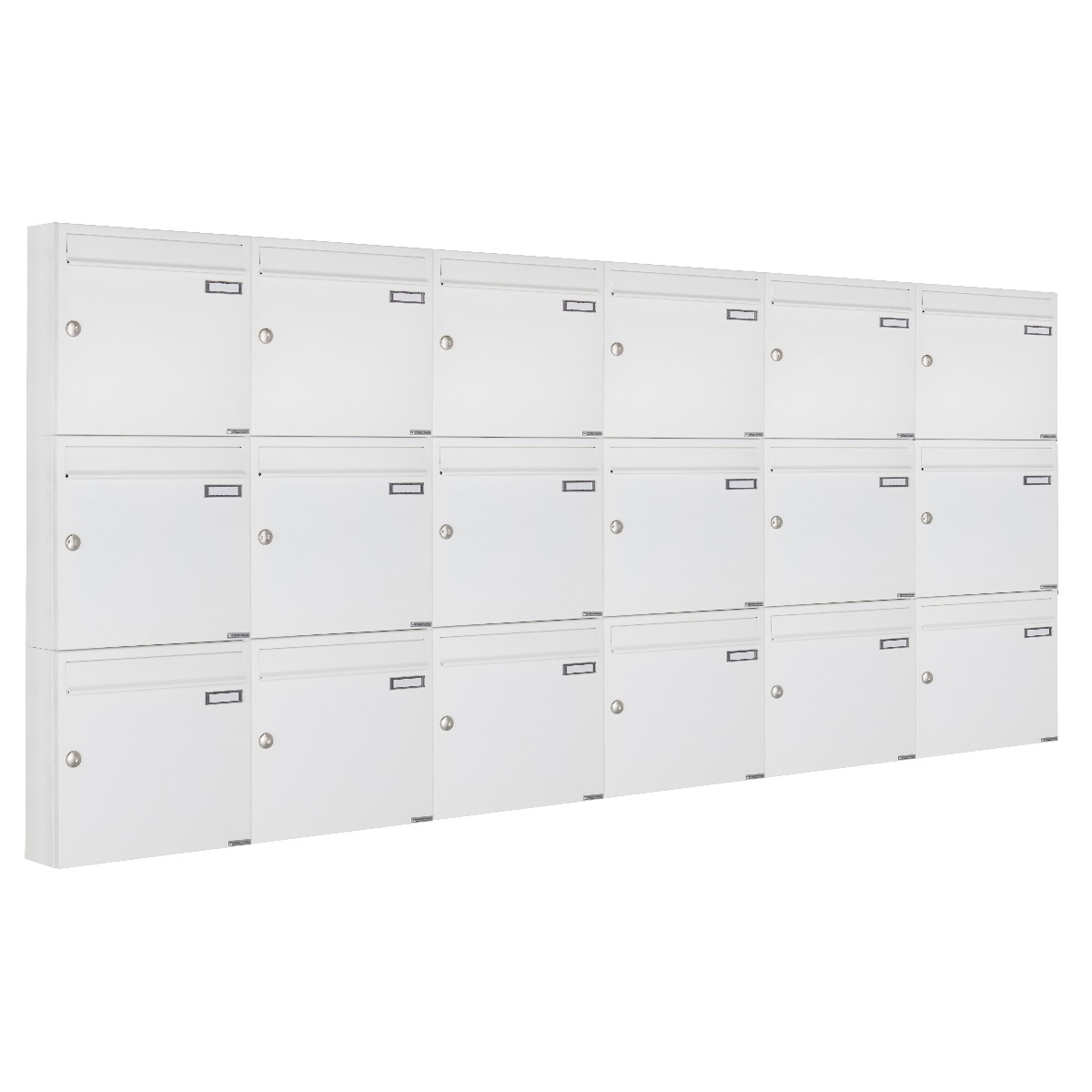 18er 6x3 Aufputz Briefkastenanlage Design BASIC 382A AP - RAL 9016 verkehrsweiß 18er 6x3 Aufputz Briefkastenanlage Design BASIC 382A AP - RAL 9016 verkehrsweiß