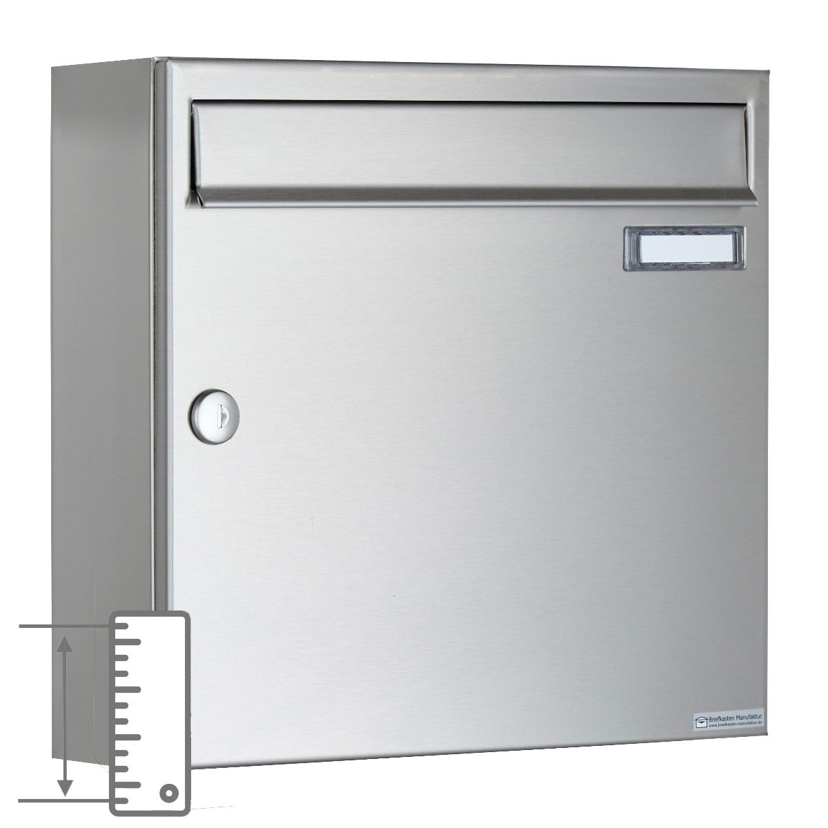 Surface-mounted letterbox BASIC - polished V2A stainless steel - 300 x 330 x 100 Surface-mounted letterbox BASIC - polished V2A stainless steel - 300 x 330 x 100