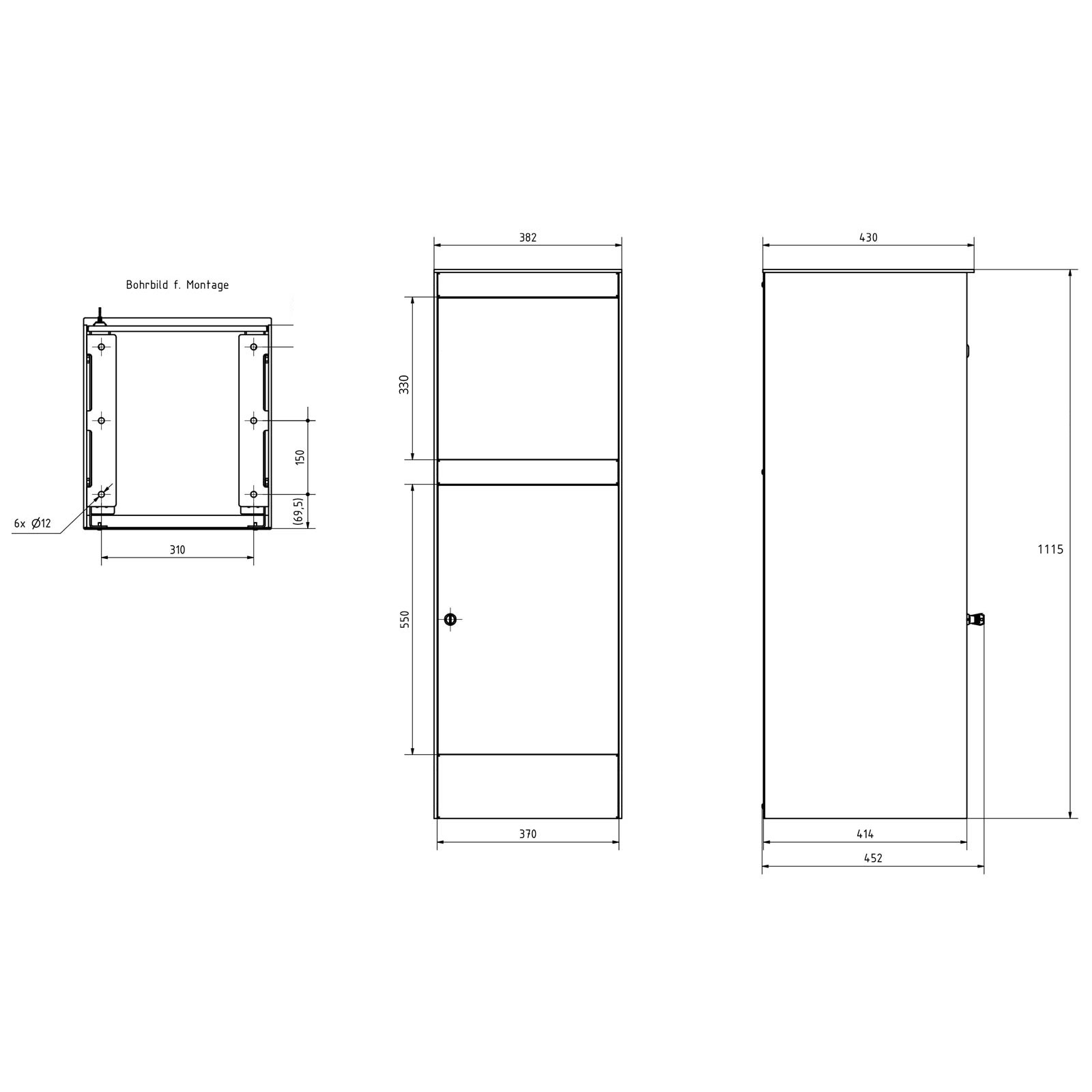 Stainless steel parcel letter box BASIC Plus 864XS with parcel compartment 550x370 - House number - RAL of your choice Stainless steel parcel letter box BASIC Plus 864XS with parcel compartment 550x370 - House number - RAL of your choice