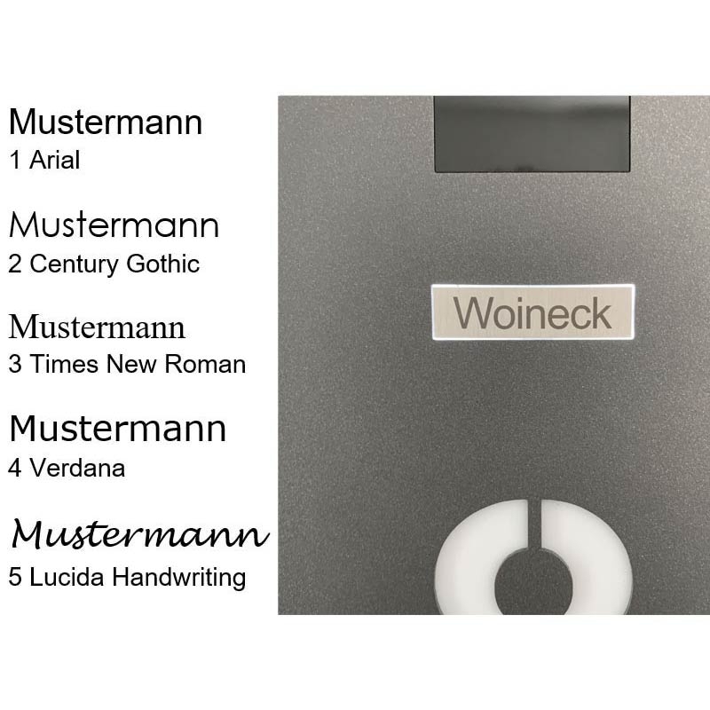 Namensschild aus Edelstahl 42x15x1mm für DoorBird Ruftaste D11x