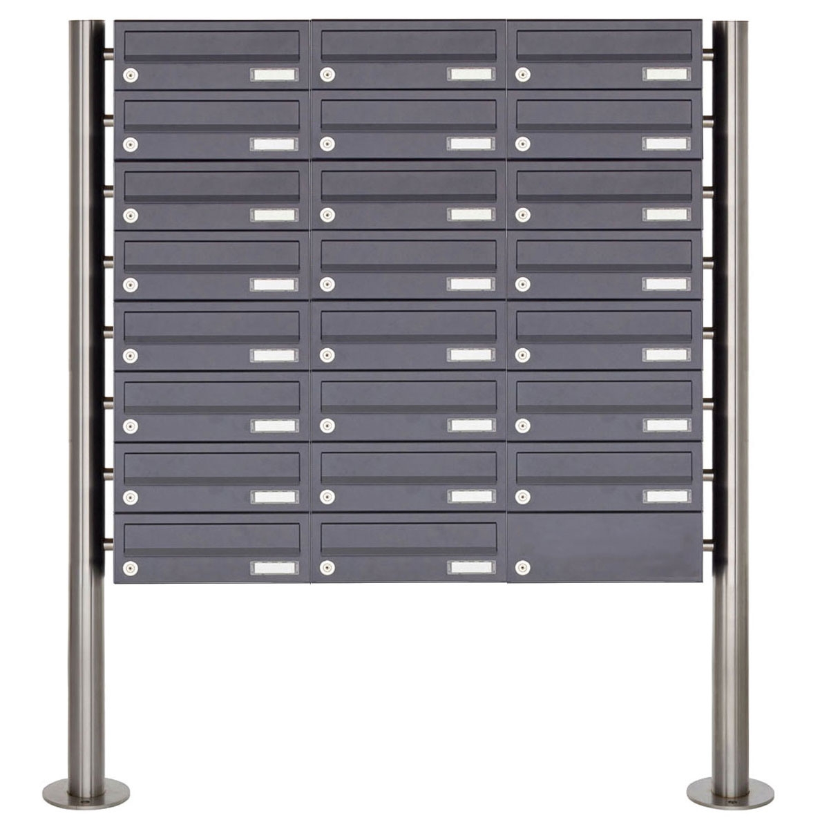 23er Briefkastenanlage freistehend Design BASIC 385-7016 ST-R - RAL 7016 anthrazitgrau