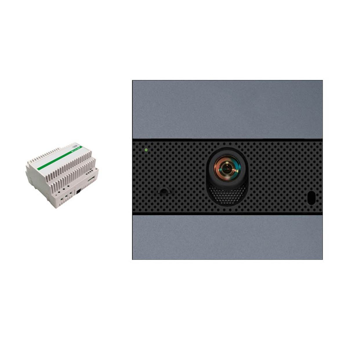 Modulo video Ultra con pulsante fittizio per cornice posteriore con pulsanti esterni incl. alimentatore 1210A - RAL a scelta Modulo video Ultra con pulsante fittizio per cornice posteriore con pulsanti esterni incl. alimentatore 1210A - RAL a scelta