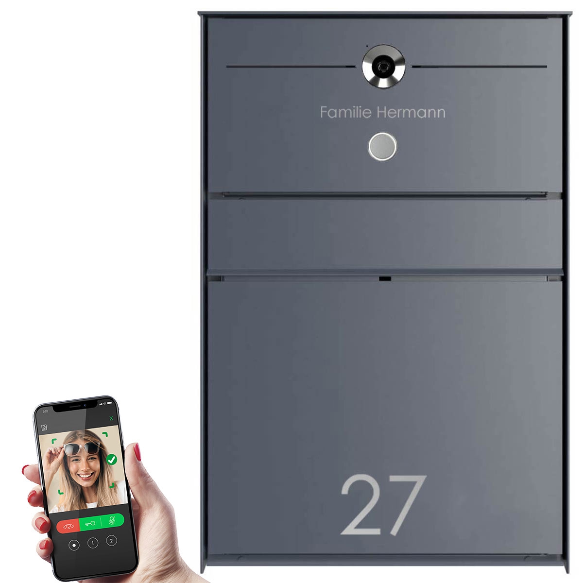 Design surface-mounted letterbox GOETHE AP - RAL of your choice - COMELIT Switch - VIDEO complete set Wifi Design surface-mounted letterbox GOETHE AP - RAL of your choice - COMELIT Switch - VIDEO complete set Wifi