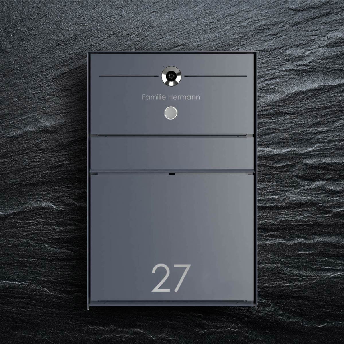 Design Aufputz Briefkasten GOETHE AP - RAL nach Wahl - COMELIT Switch - VIDEO Komplettset Wifi Design Aufputz Briefkasten GOETHE AP - RAL nach Wahl - COMELIT Switch - VIDEO Komplettset Wifi
