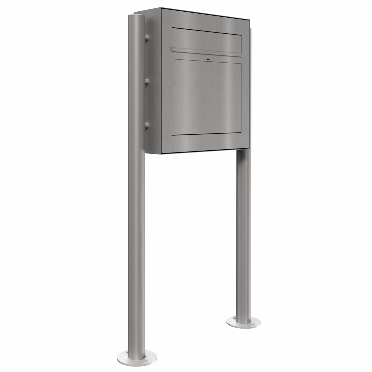 Design pedestal letterbox GRIMM - polished stainless steel