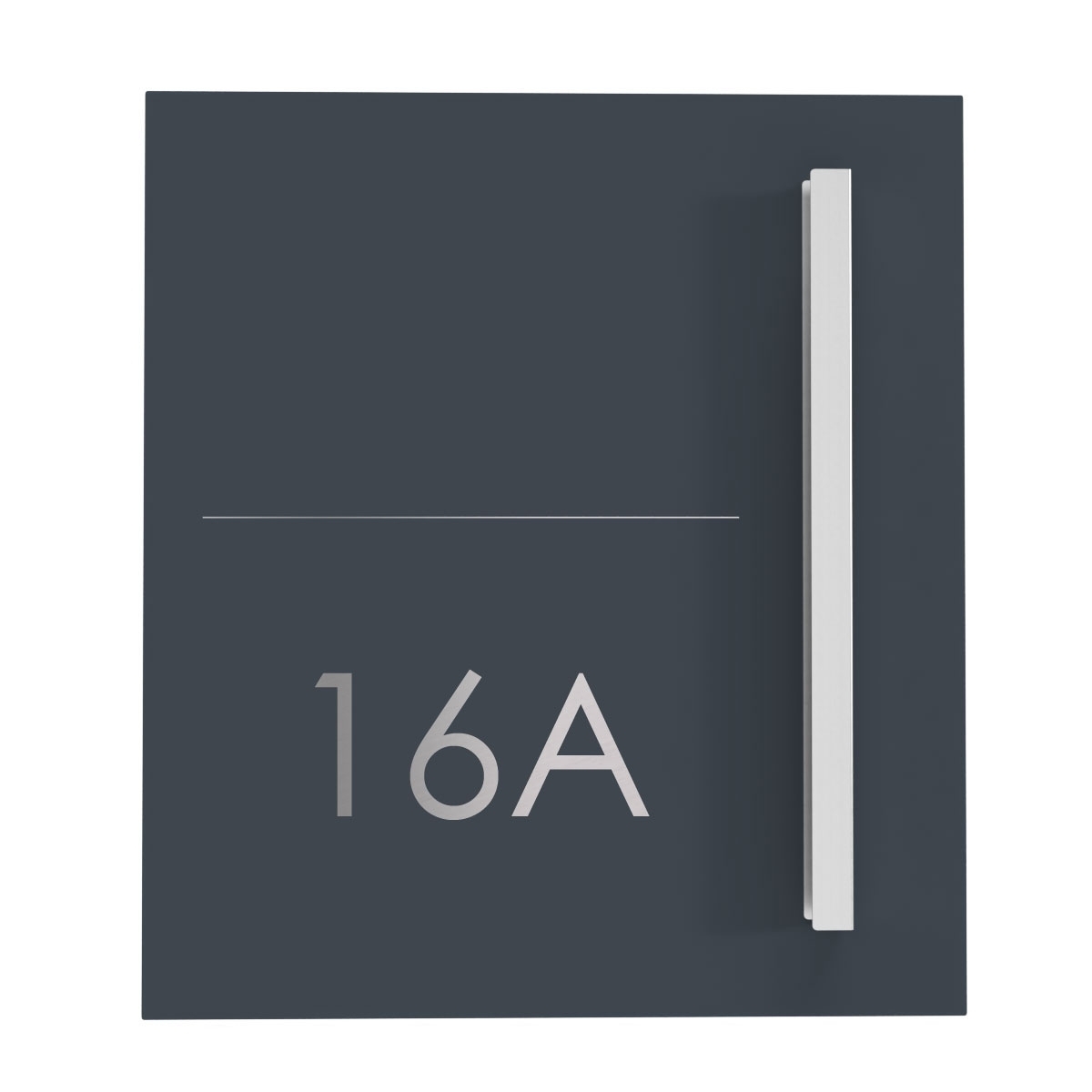Design stainless steel letterbox SCHILLER MEDIUM Elegance II - house number - name - RAL of your choice Design stainless steel letterbox SCHILLER MEDIUM Elegance II - house number - name - RAL of your choice