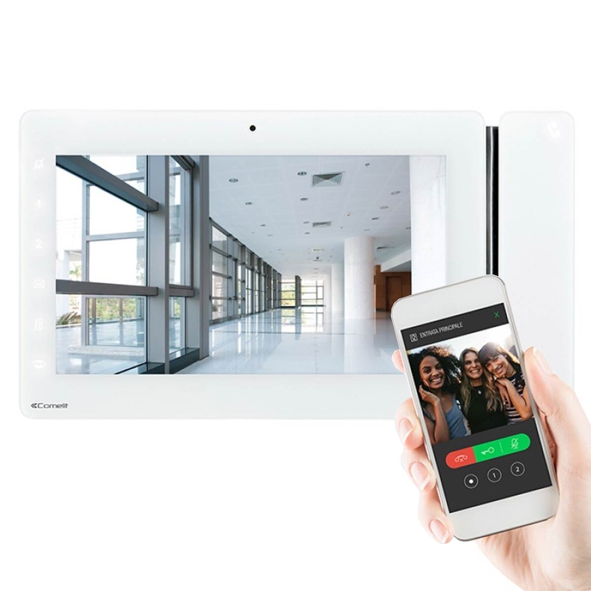 8c98248d1a5c4966237c50bd5b906308176661b1 COMELIT IP home station Video Maxi with 7-inch screen white with mobile function