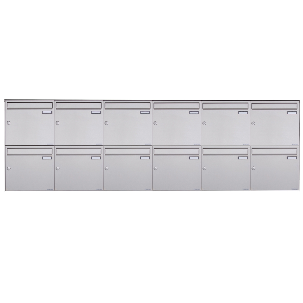 Boîte aux lettres 12x6 en acier inoxydable Design BASIC Plus 382XA AP - Acier inoxydable V2A brossé