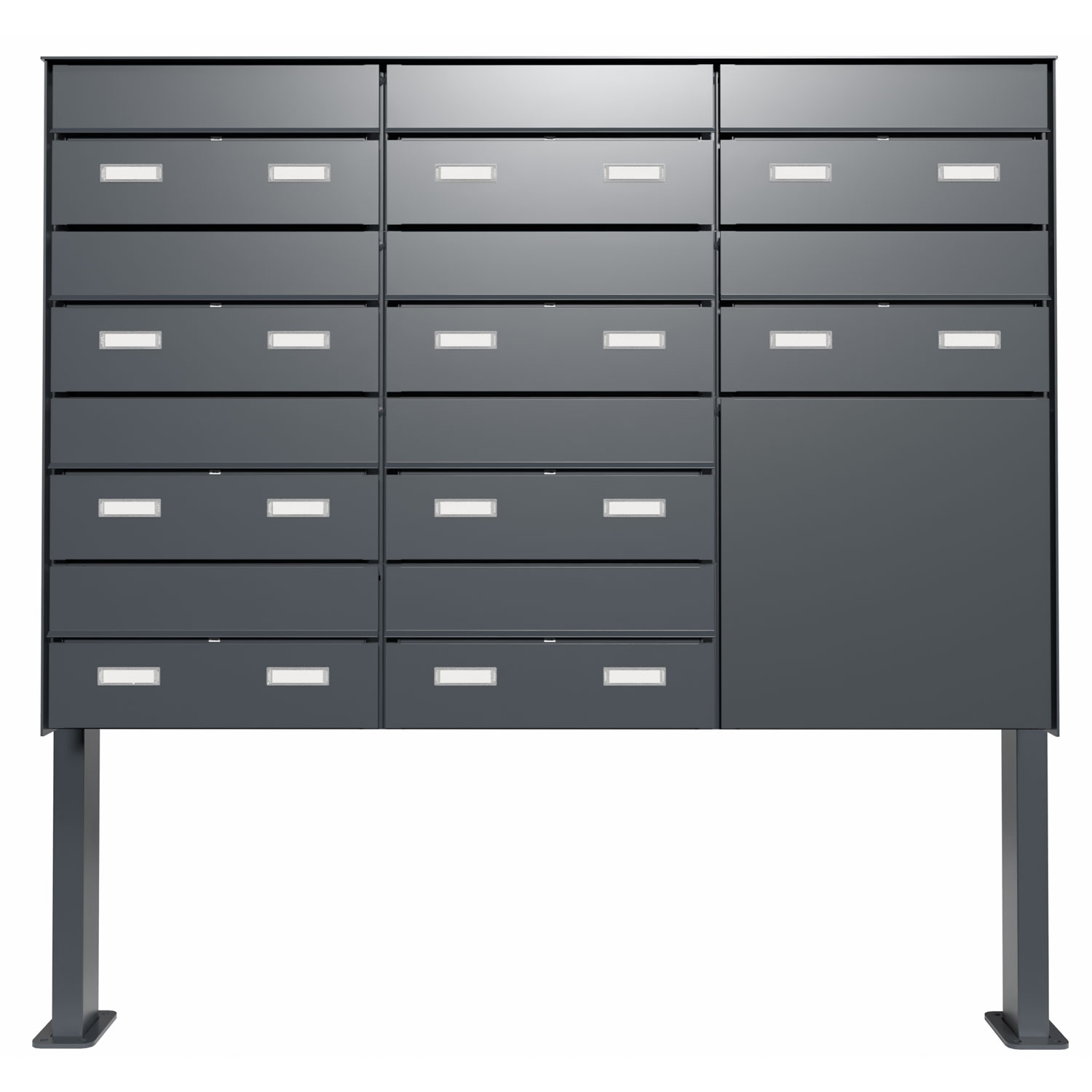 10er 3x4 Briefkastenanlage freistehend GOETHE ST-Q-400 - RAL nach Wahl