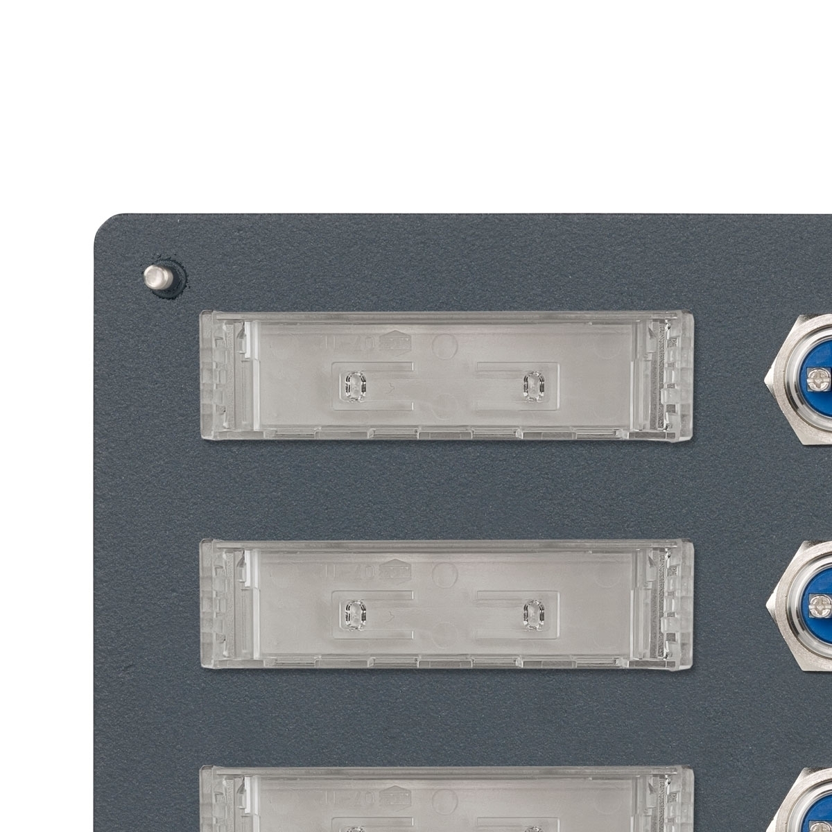 3d00fd0949497cdffc4f70e4f63965d324508146 Edelstahl Klingelplatte 150x225 BASIC 421 pulverbeschichtet mit Namensschild - 6 Parteien