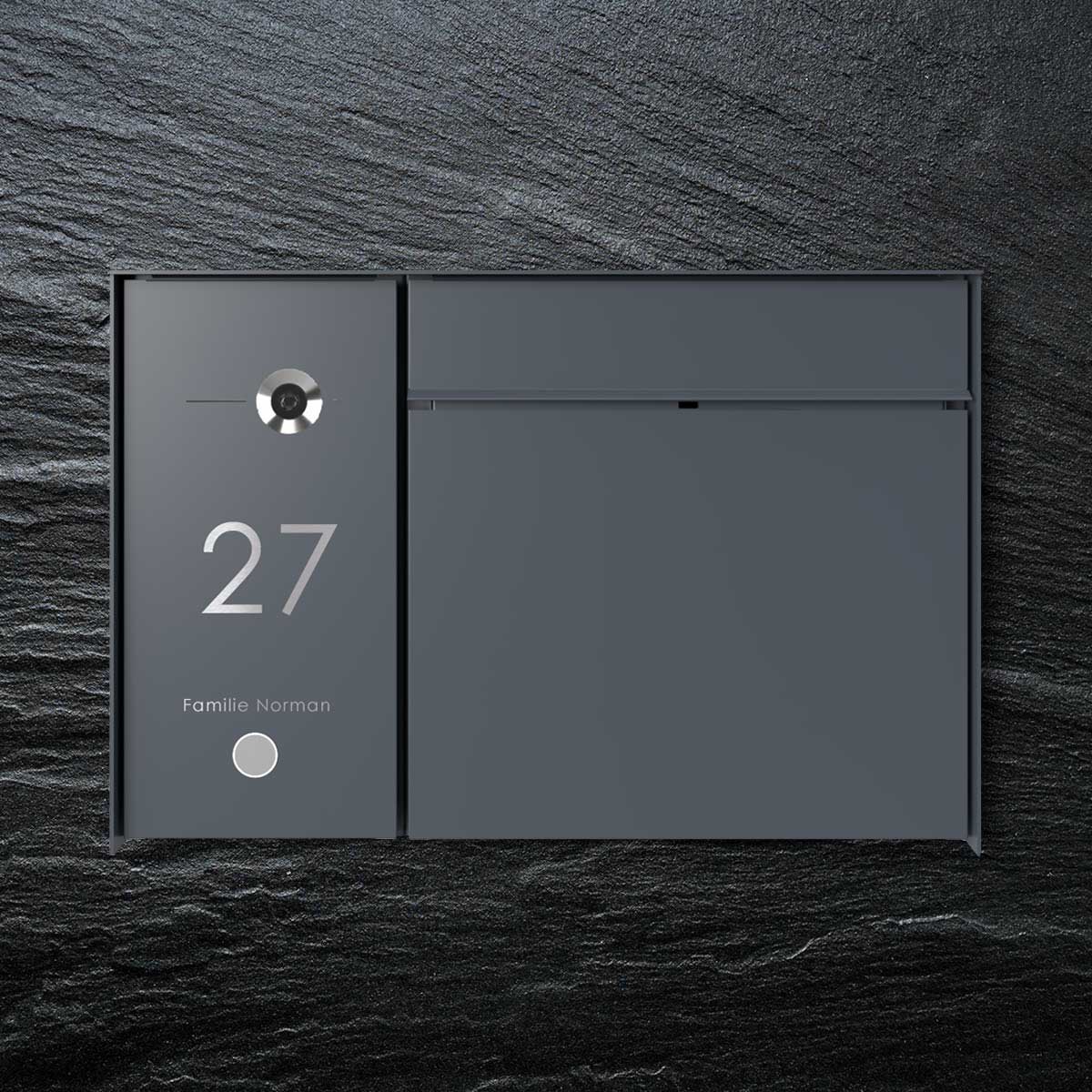 Design Aufputz Briefkasten GOETHE AP - RAL nach Wahl - COMELIT Switch seitlich - VIDEO Komplettset Wifi Design Aufputz Briefkasten GOETHE AP - RAL nach Wahl - COMELIT Switch seitlich - VIDEO Komplettset Wifi