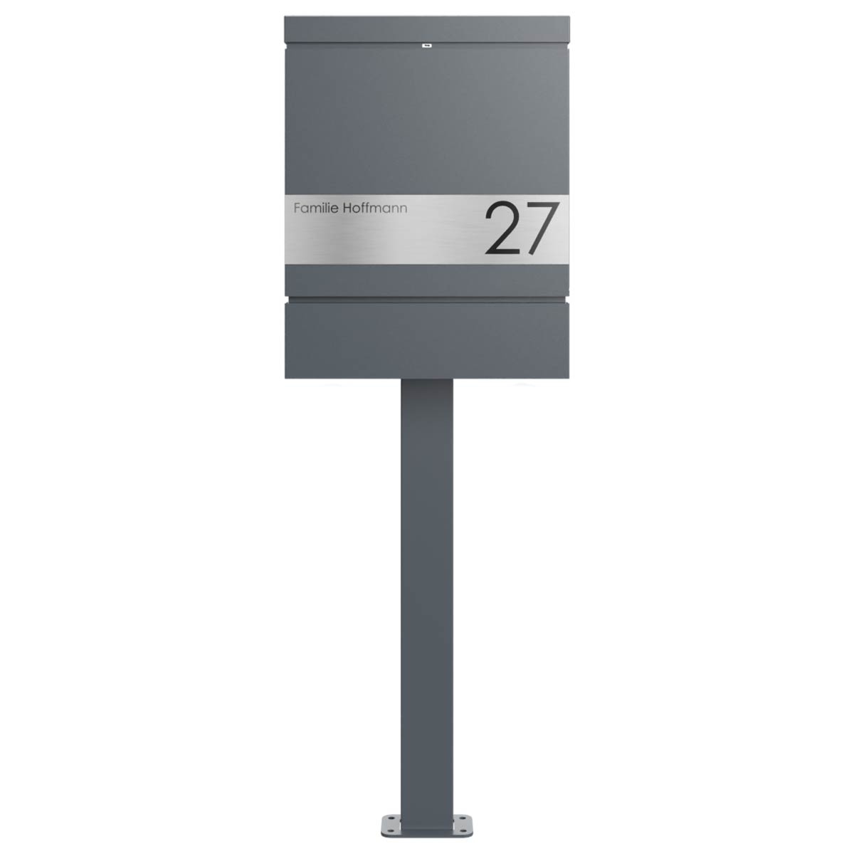 e38fedc0a60fc73ef4dcb186da4cdd544f039550 Design Standbriefkasten BRENTANO® ST-BP mit Zeitungsfach - Design Elegance 2 - RAL 7016 anthrazitgrau