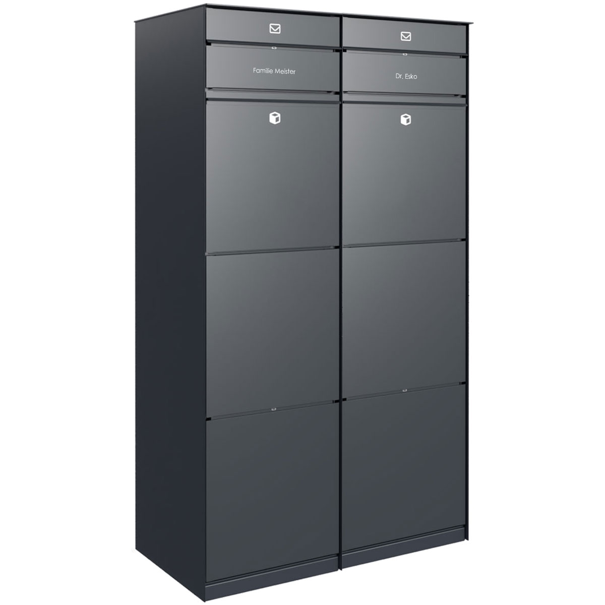 Freestanding design parcel box GOETHE - lock system - RAL of your choice