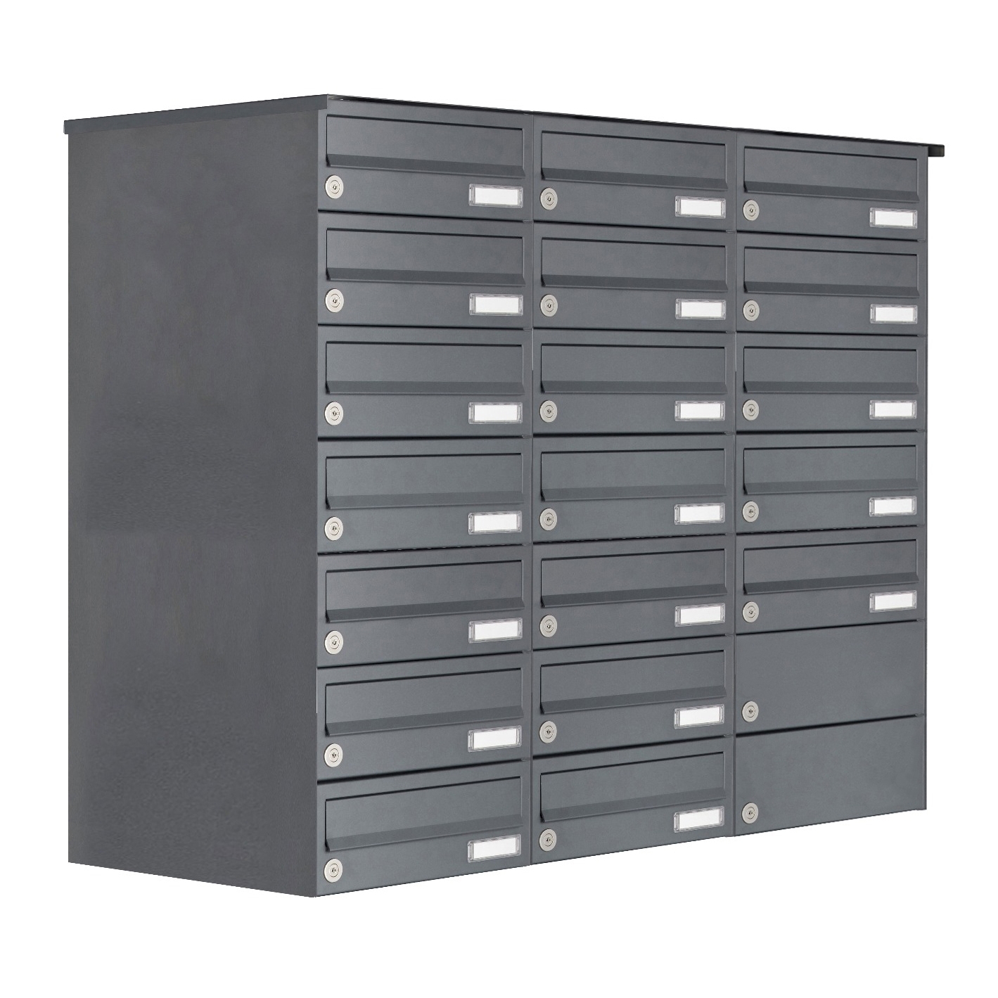 19er 7x3 Aufputz Briefkastenanlage Design BASIC 385A-7016 AP - RAL 7016 anthrazitgrau