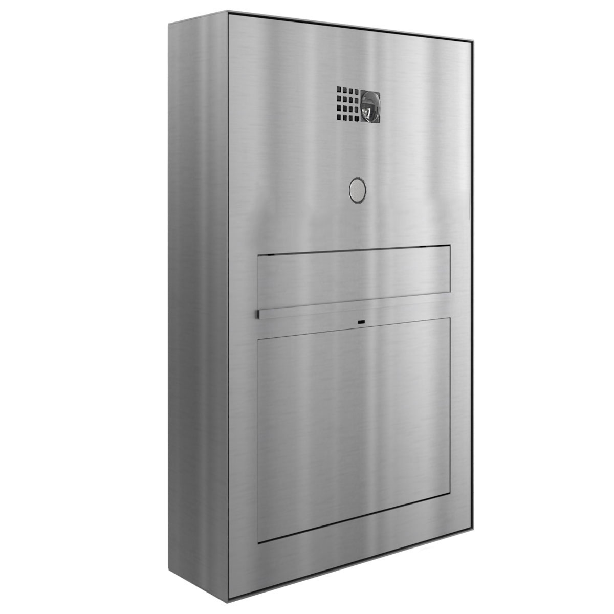 Design surface-mounted letterbox GRIMM - polished stainless steel with COMELIT Ultra - VIDEO set
