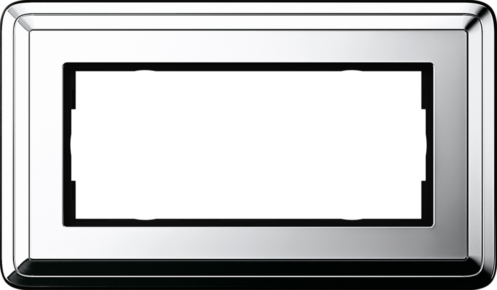 Gira ClassiX Cadre de finition double sans nervure centrale chrome 1002 641