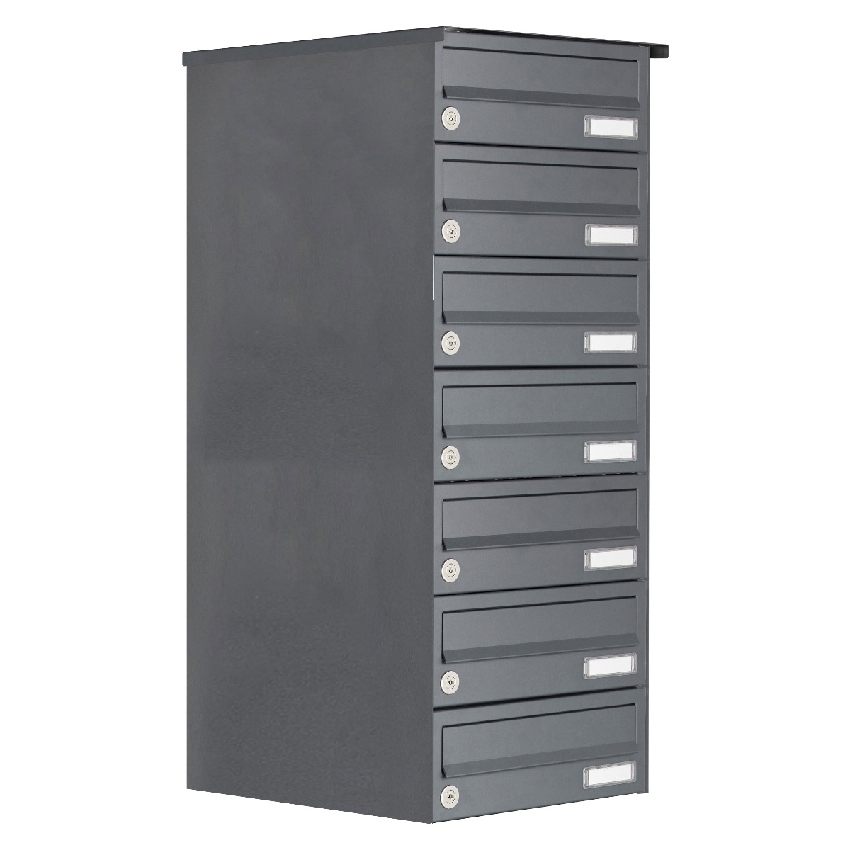 7er Aufputz Briefkastenanlage Design BASIC 385A-7016 AP - RAL 7016 anthrazitgrau