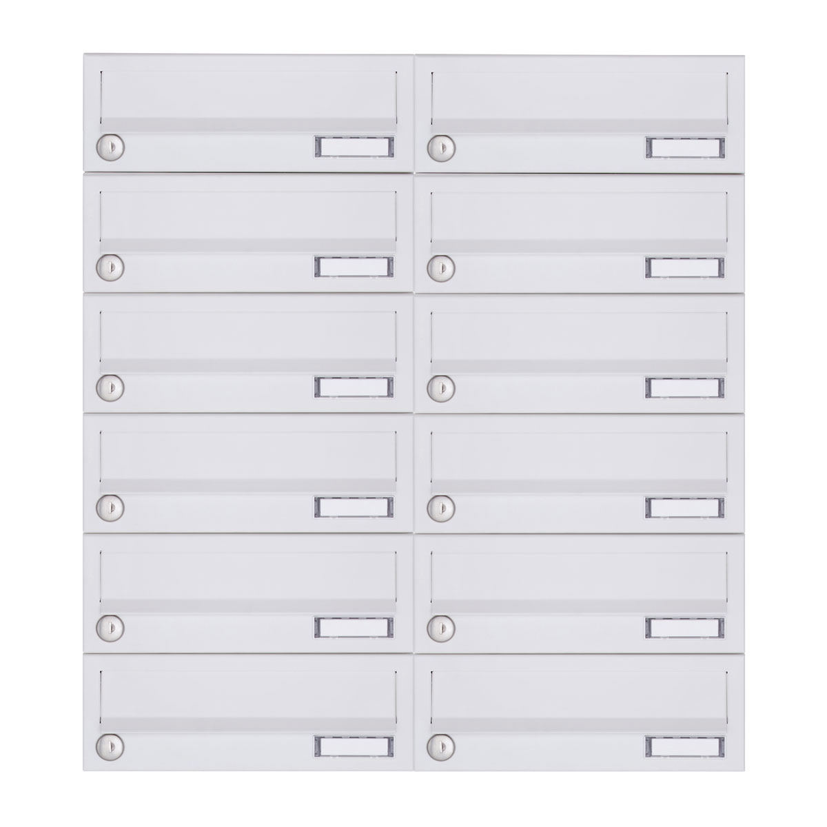 12er 6x2 Aufputz Briefkastenanlage Design BASIC 385A-9016 AP - RAL 9016 verkehrsweiß 12er 6x2 Aufputz Briefkastenanlage Design BASIC 385A-9016 AP - RAL 9016 verkehrsweiß