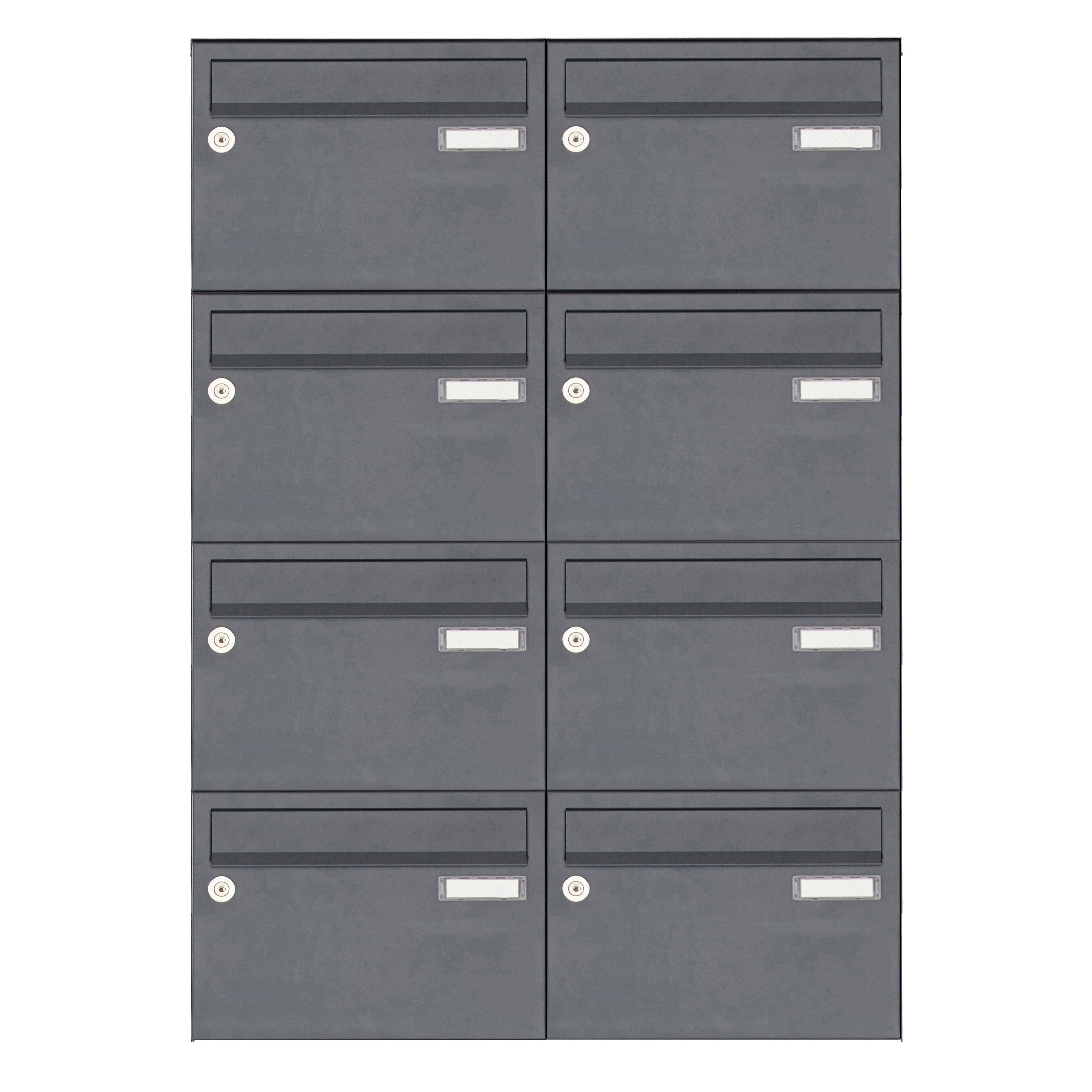 8er Aufputz Briefkastenanlage Design BASIC 385 A 220 - RAL 7016 anthrazitgrau 8er Aufputz Briefkastenanlage Design BASIC 385 A 220 - RAL 7016 anthrazitgrau
